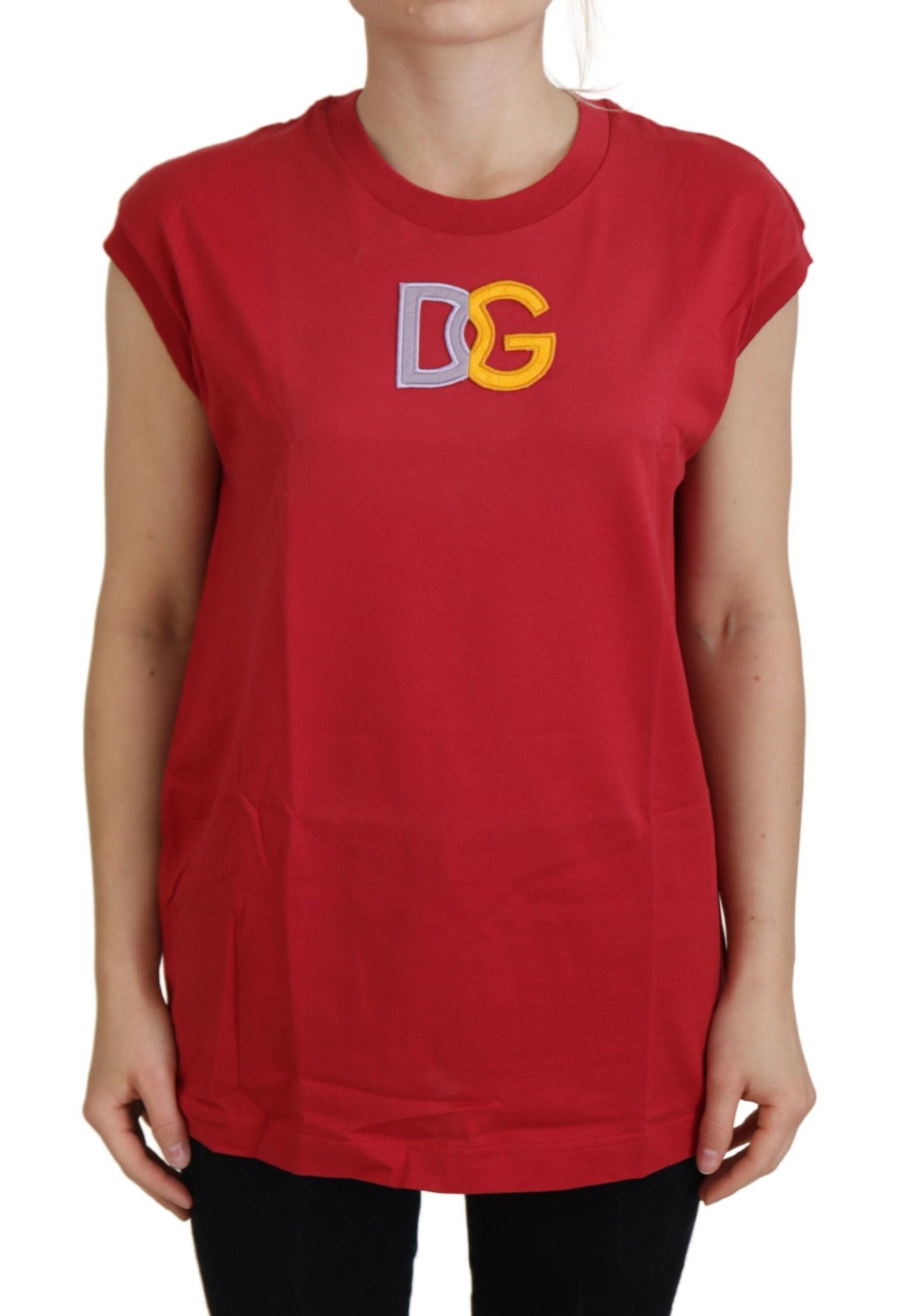 Червена памучна тениска с лого DG Dolce & Gabbana