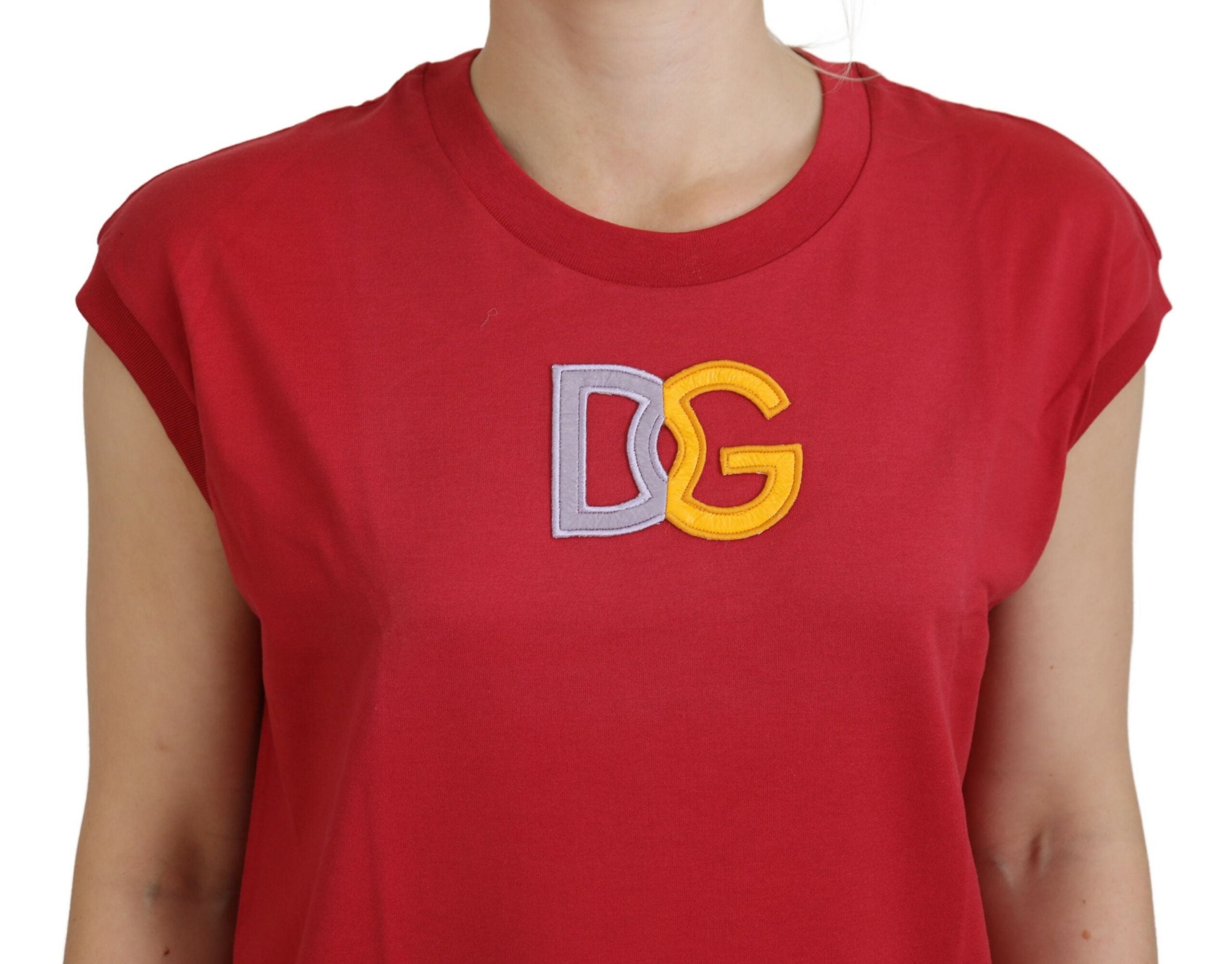 Червена памучна тениска с лого DG Dolce & Gabbana