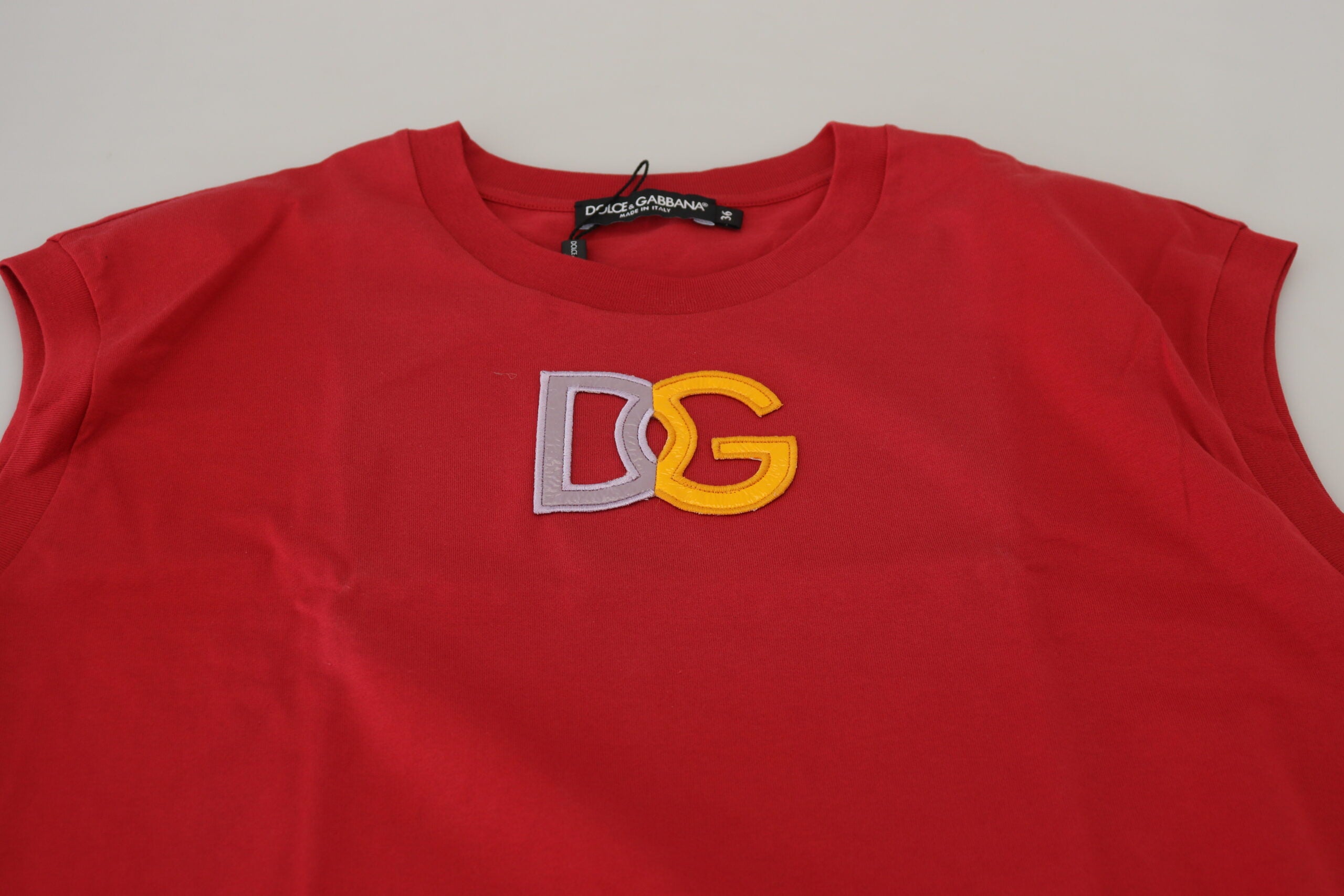 Червена памучна тениска с лого DG Dolce & Gabbana
