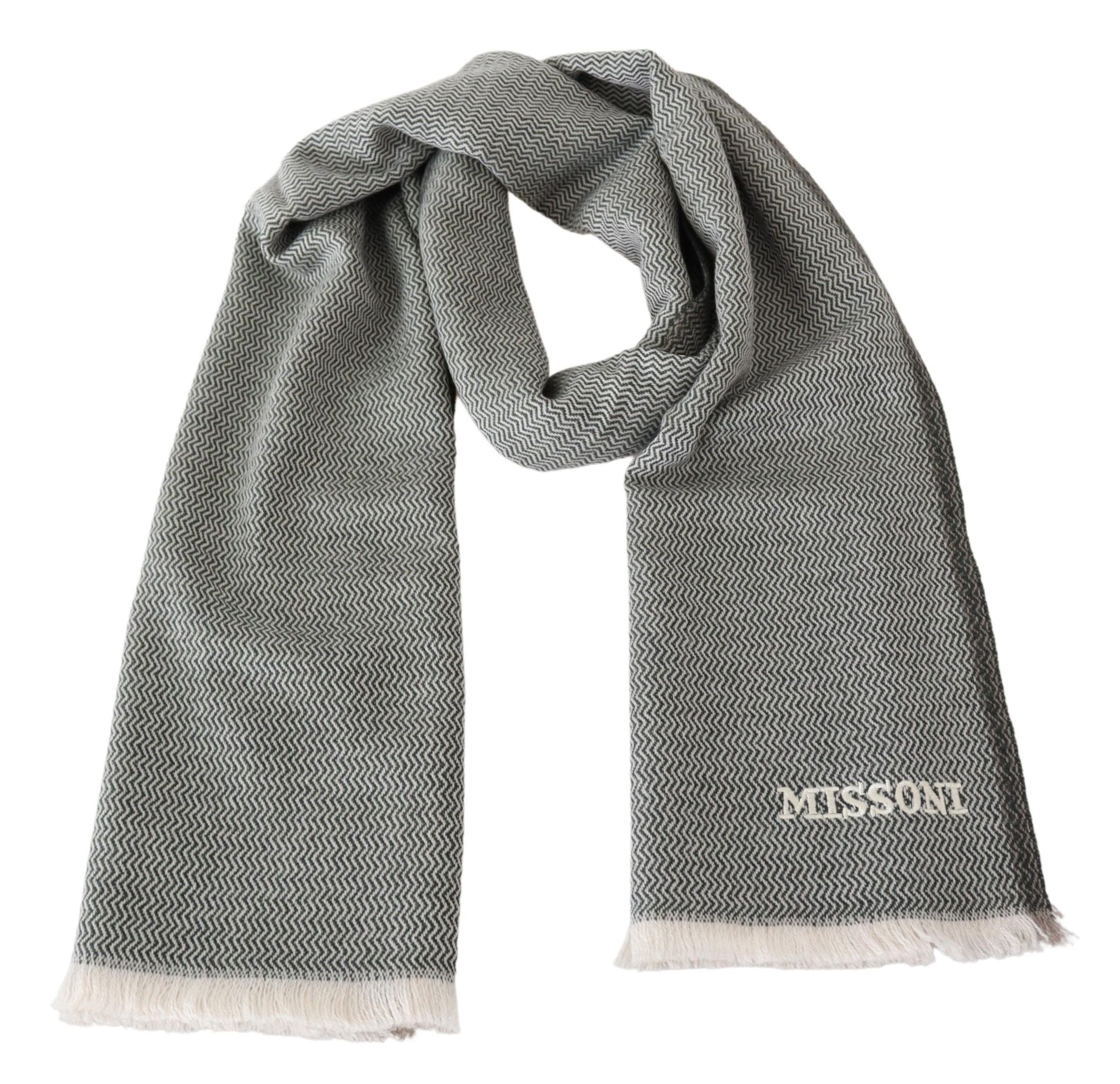 Missoni сив кашмирен шал с зигзагова шарка унисекс
