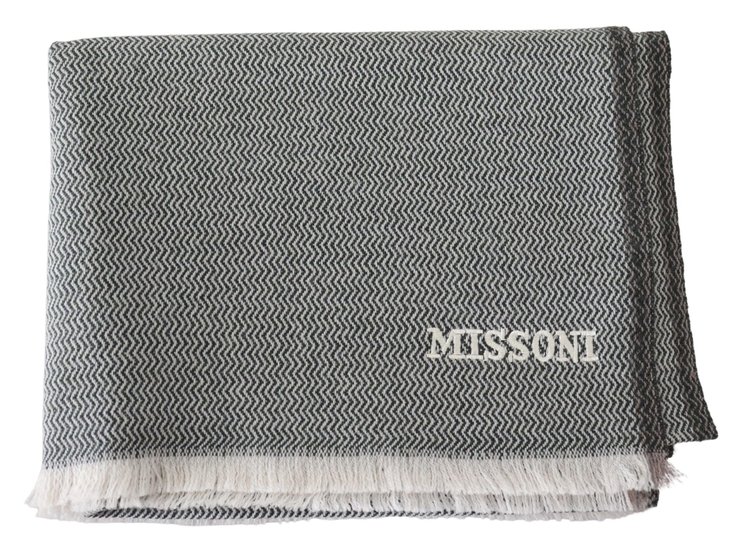 Missoni сив кашмирен шал с зигзагова шарка унисекс