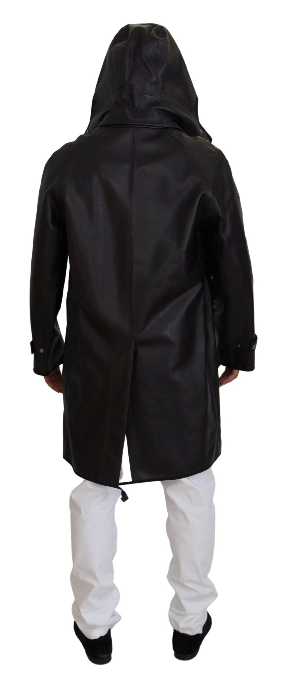 Памучно яке Dolce & Gabbana Black Trench с качулка