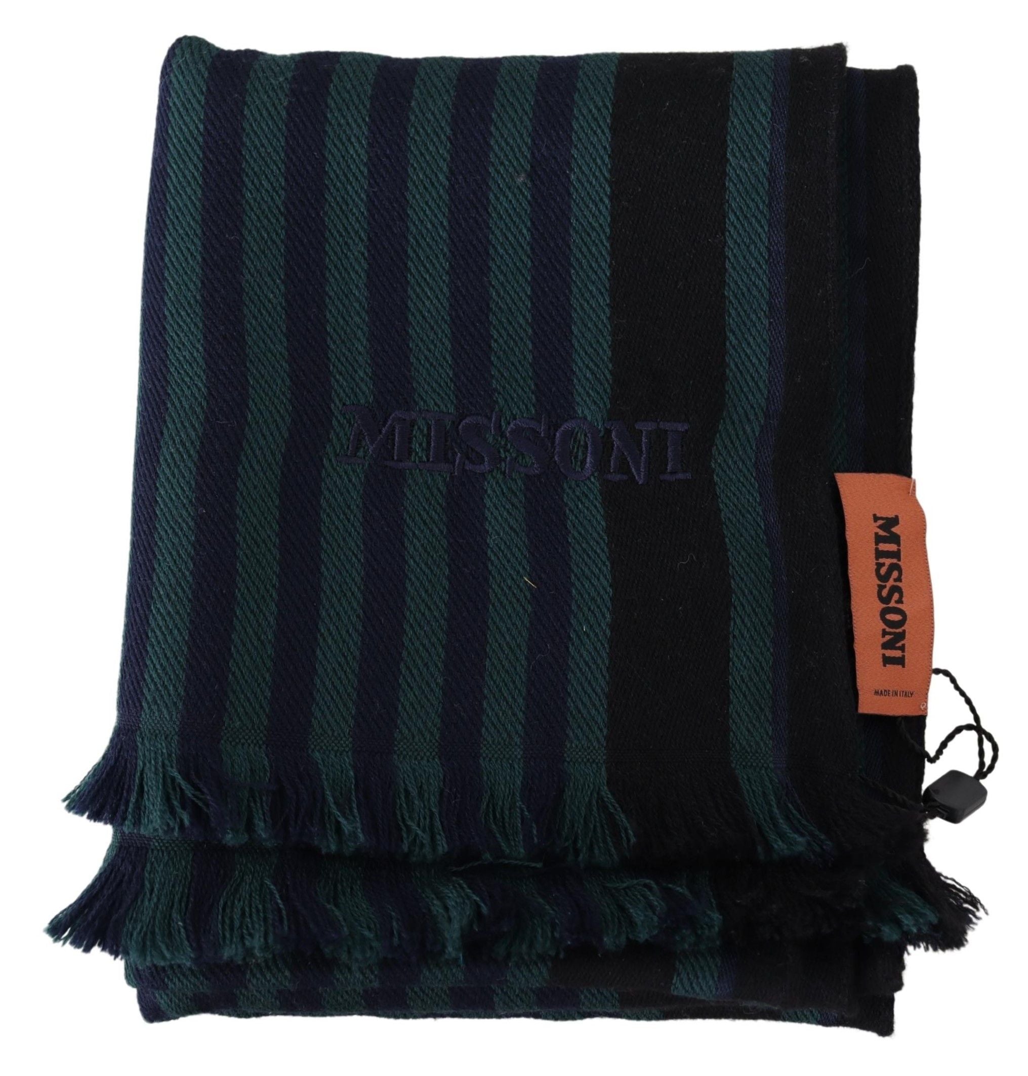 Многоцветен вълнен шал с раирана унисекс Missoni