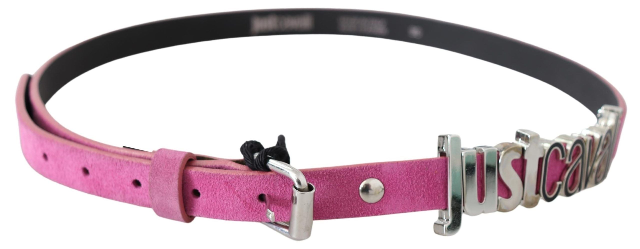 Колан за кръста Just Cavalli Pink Silver Chrome с метална катарама