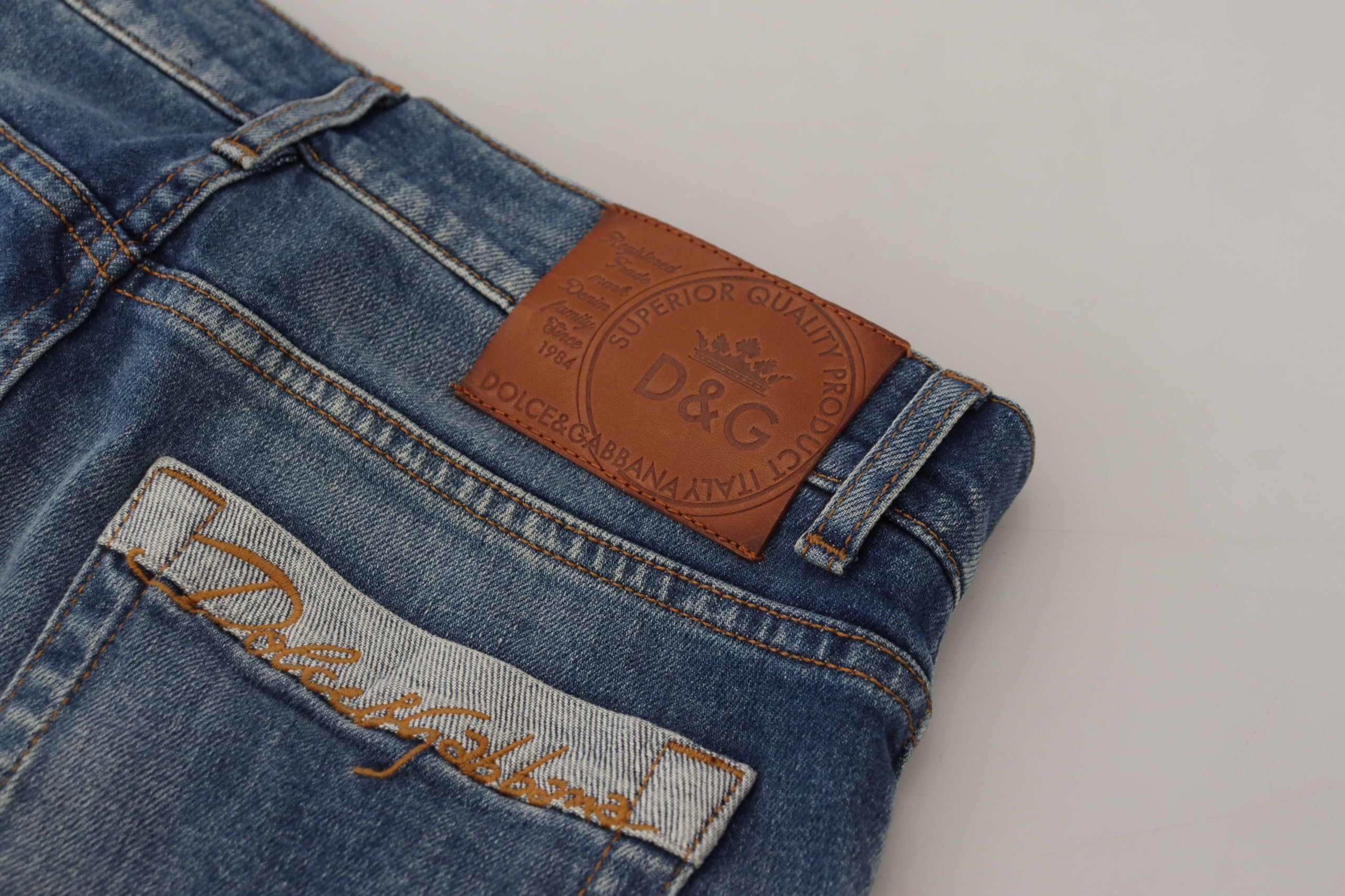 Dolce & Gabbana Blue Wash Cotton Stretch Skinny Denim Jeans