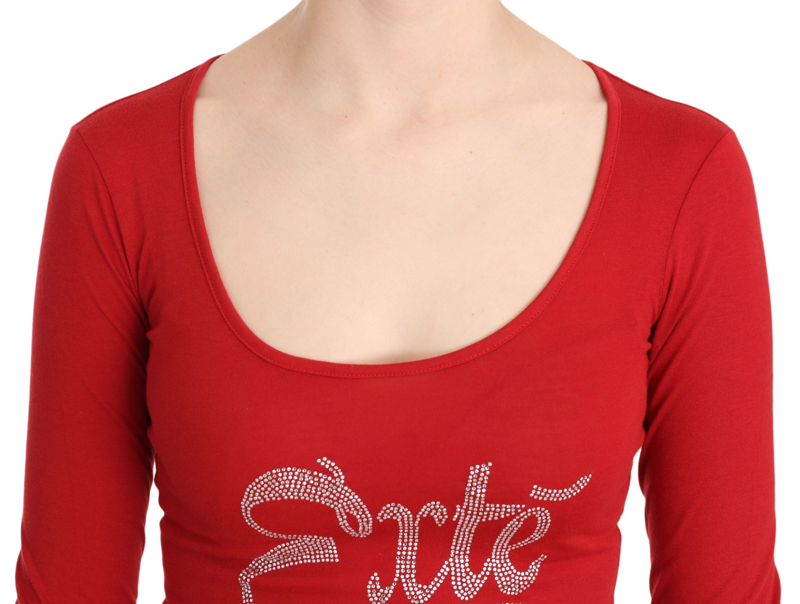 Блуза с дълъг ръкав Exte Red Exte Crystal Embellished