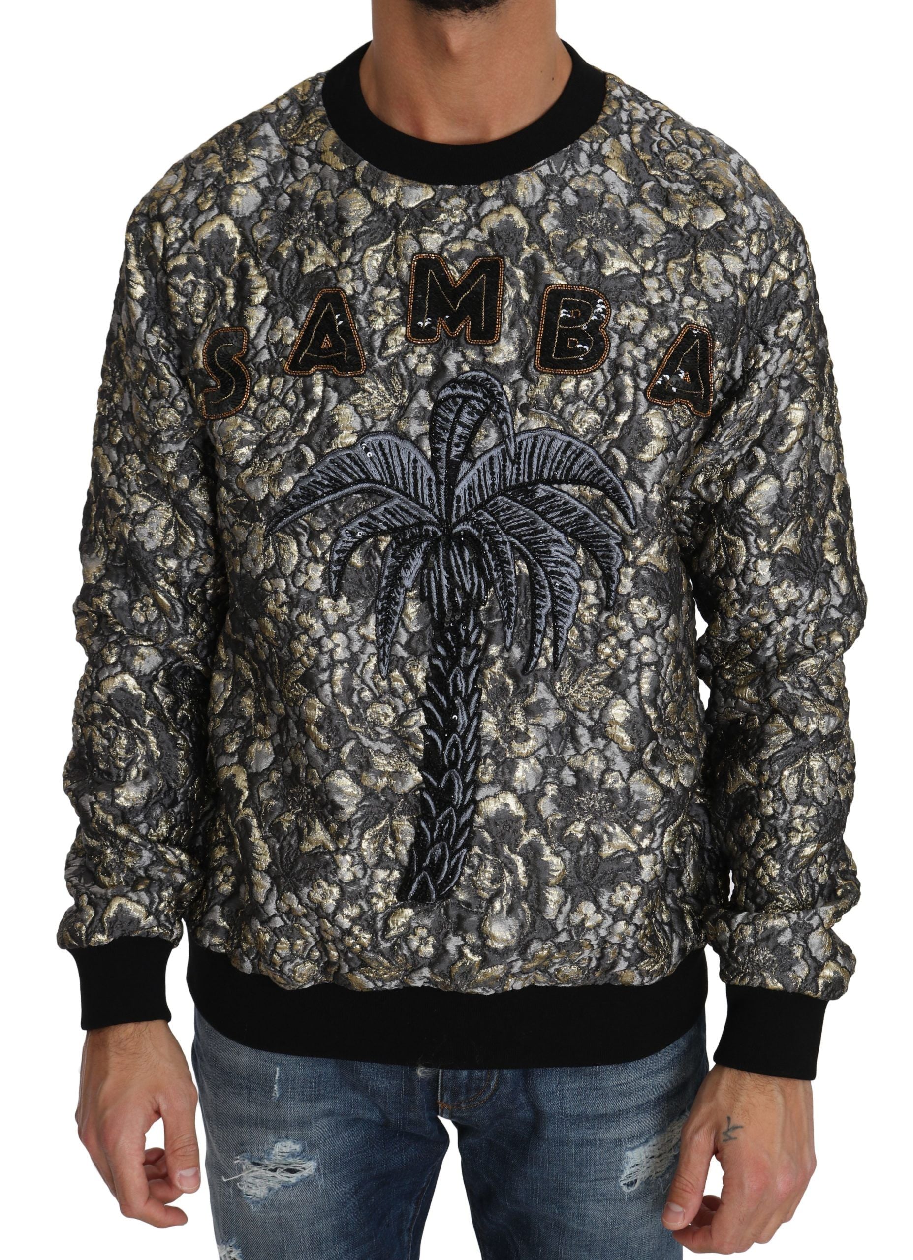 Dolce & Gabbana Многоцветен пуловер SAMBA Jacquard Palmtree