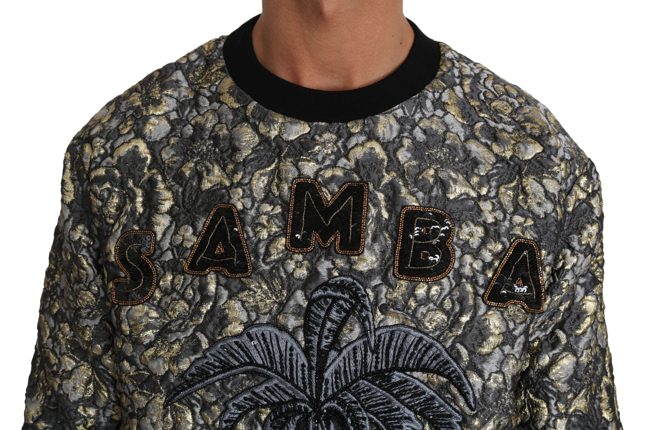 Dolce & Gabbana Многоцветен пуловер SAMBA Jacquard Palmtree
