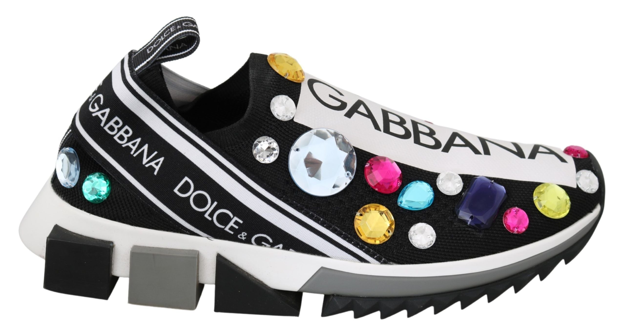 Dolce & Gabbana черни многоцветни кристални маратонки