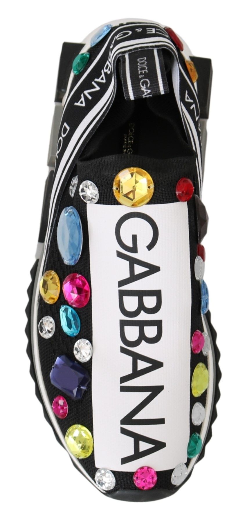 Dolce & Gabbana черни многоцветни кристални маратонки