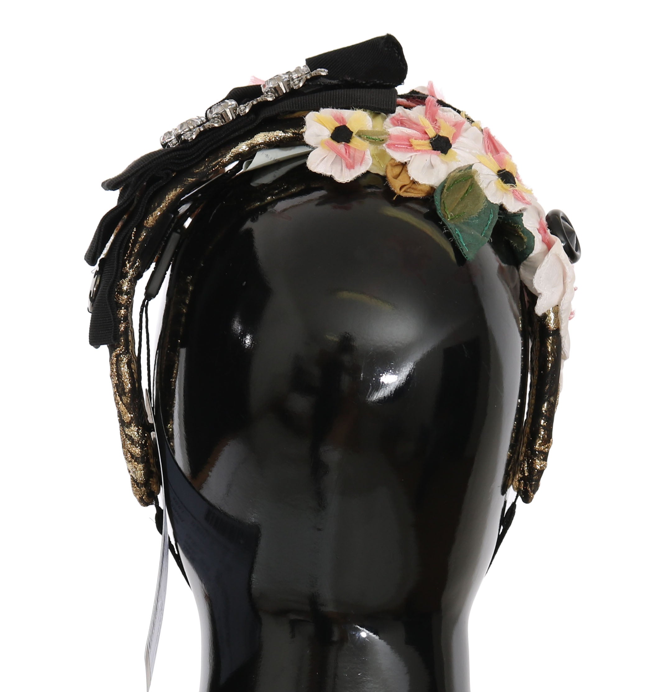 Dolce & Gabbana Elegant Crystal-Embellished Floral Headband