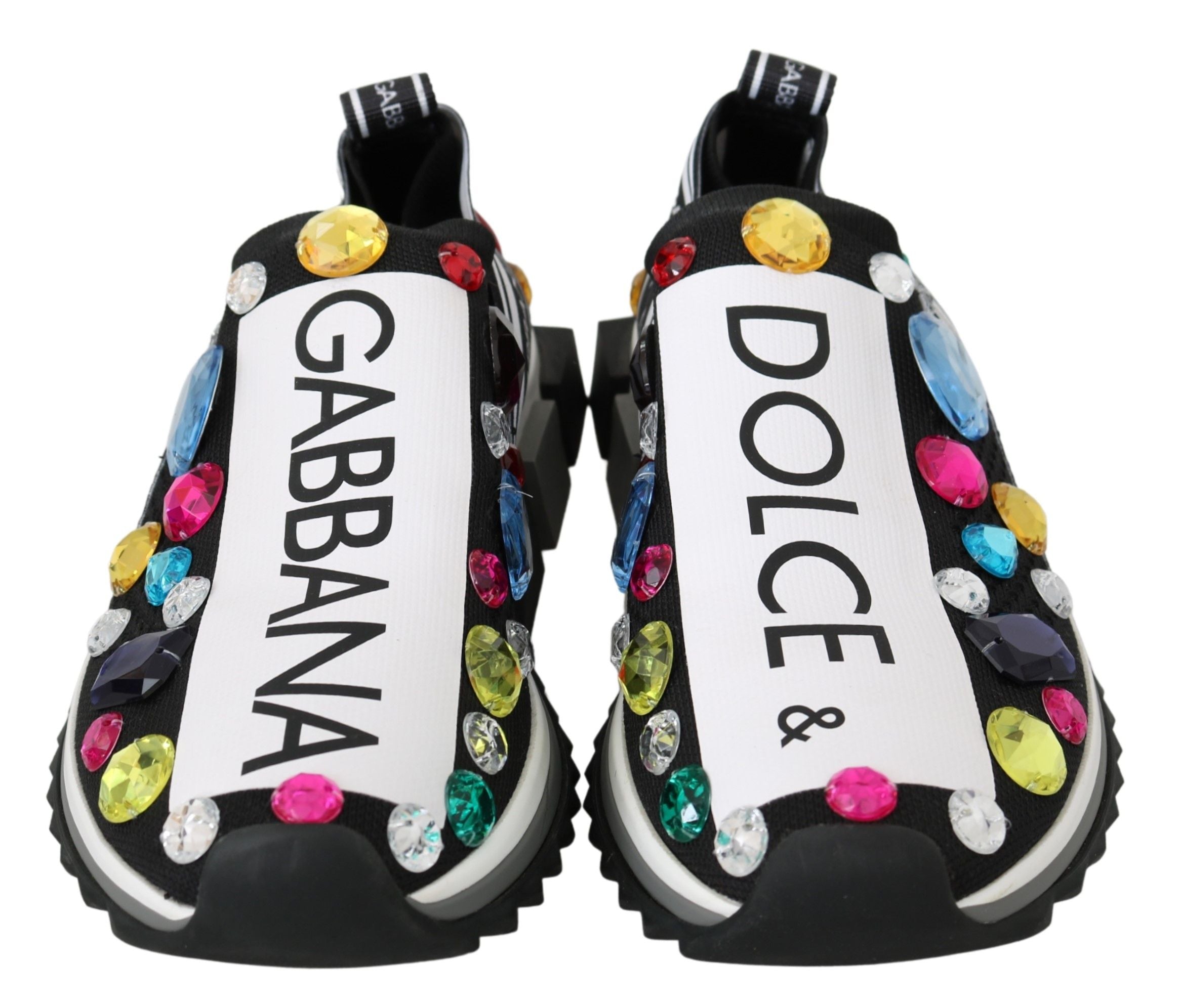 Dolce & Gabbana черни многоцветни кристални маратонки