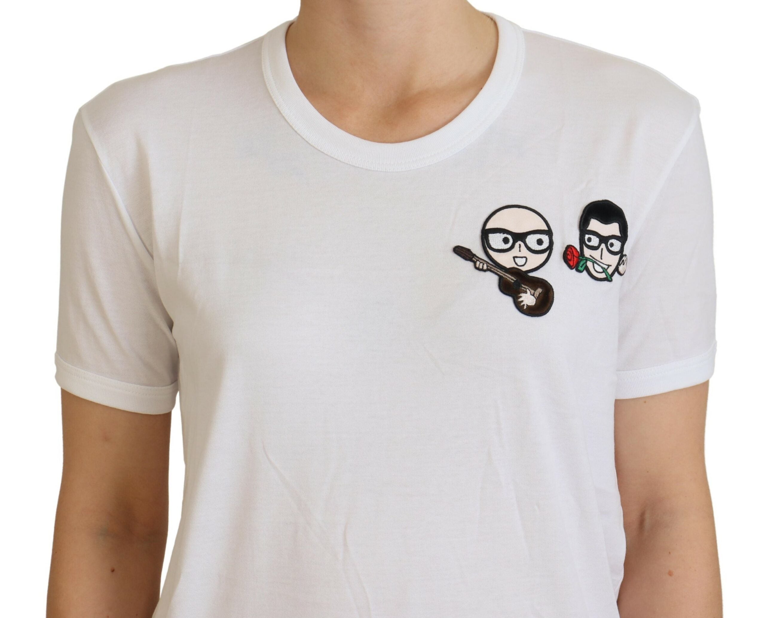 Dolce & Gabbana Бяла памучна тениска #dgfamily Crewneck