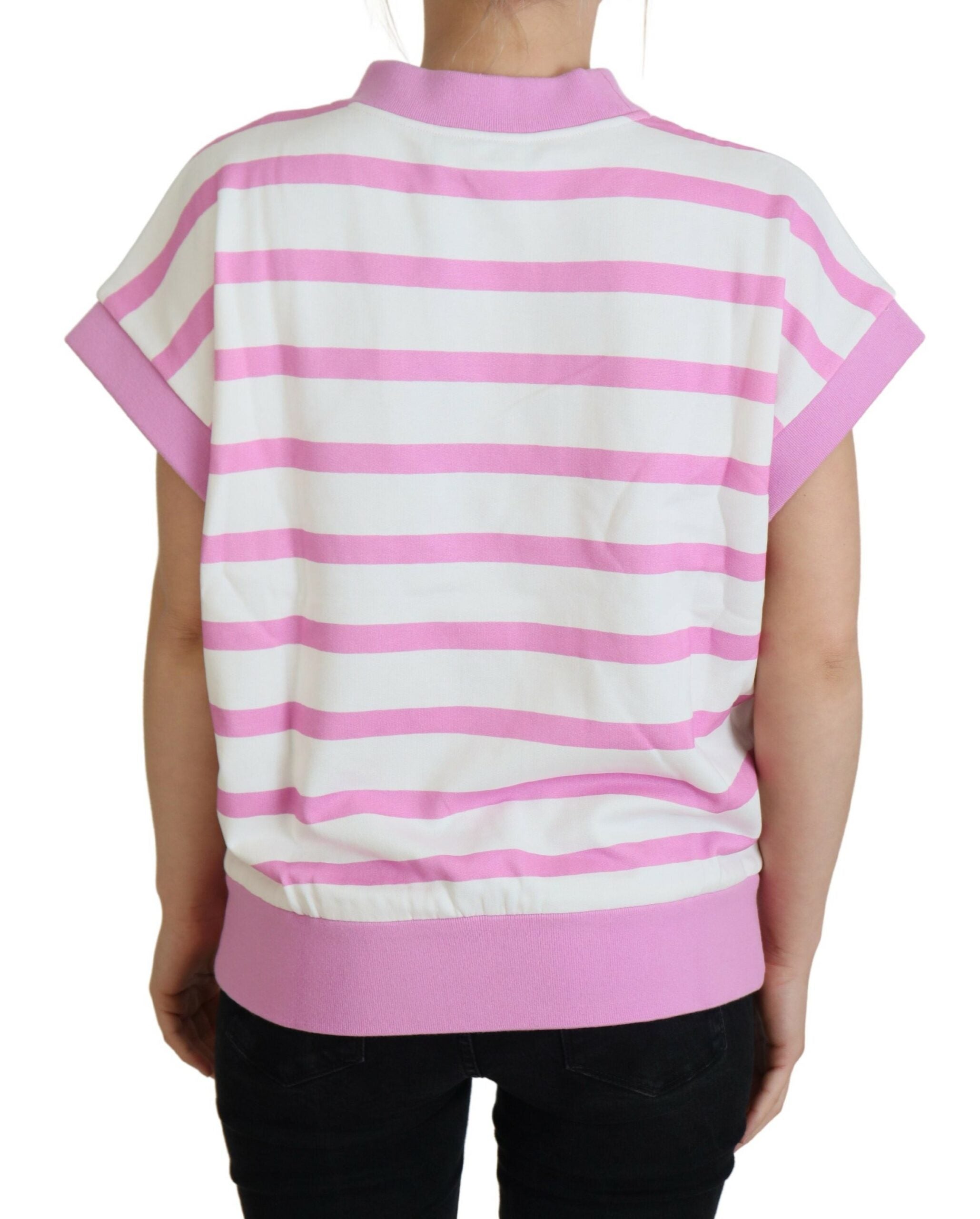Dolce & Gabbana White Pink CANNES Ексклузивна тениска