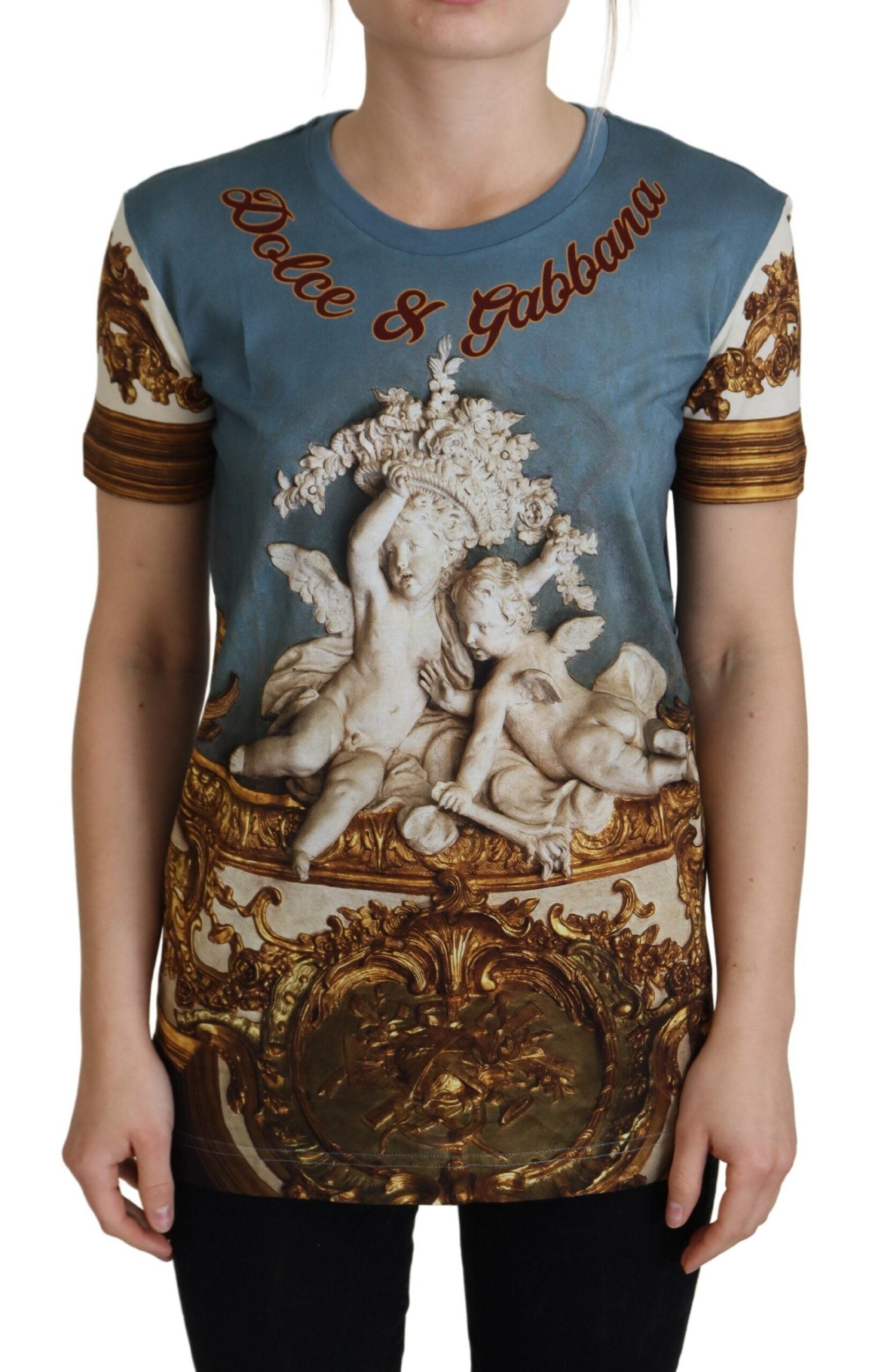 Dolce & Gabbana Multicolor DG лого на риза с щампа на ангел