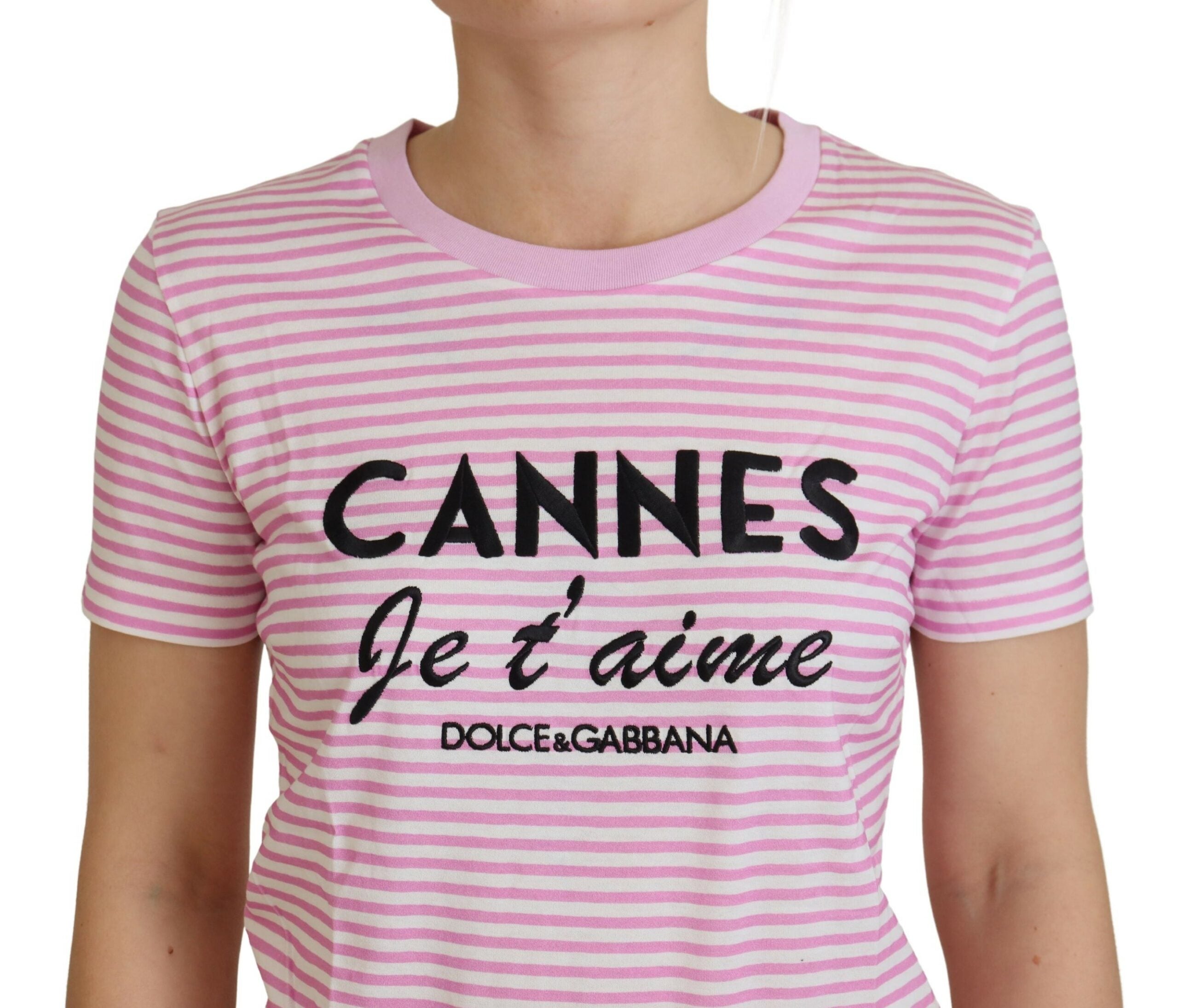 Dolce & Gabbana White Pink CANNES Ексклузивна тениска