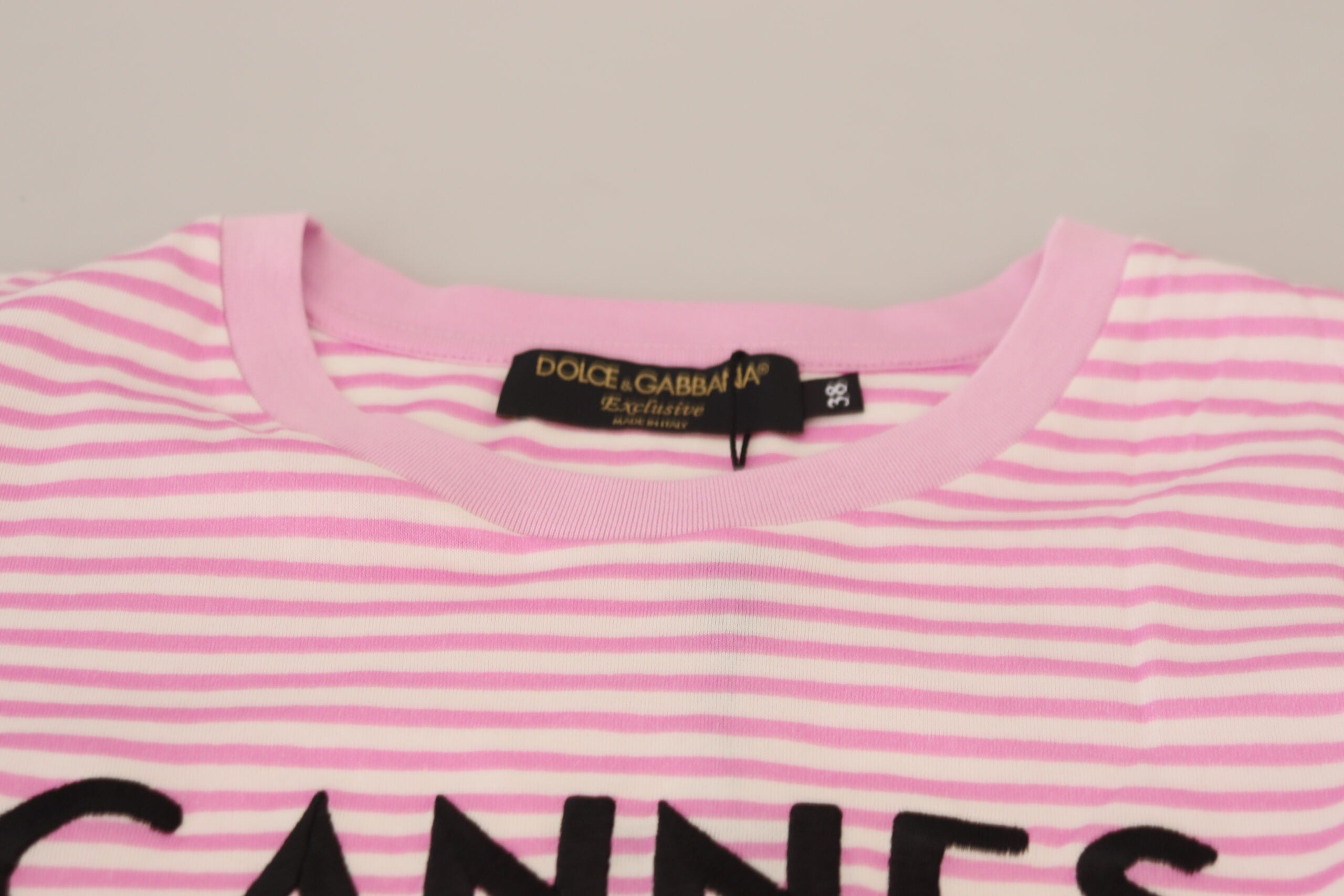 Dolce & Gabbana White Pink CANNES Ексклузивна тениска