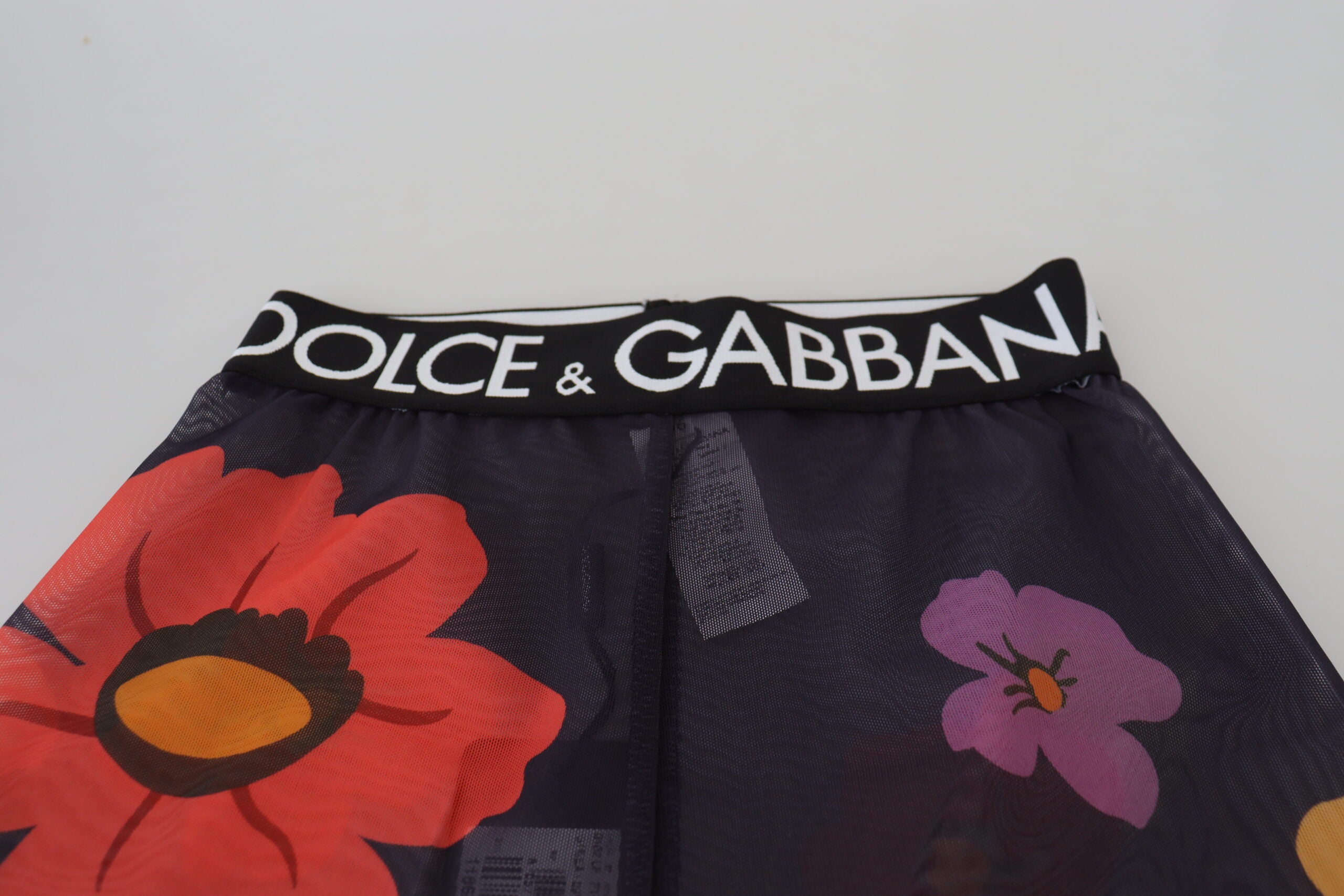 Dolce & Gabbana Черен флорален клин Панталон с еластична талия