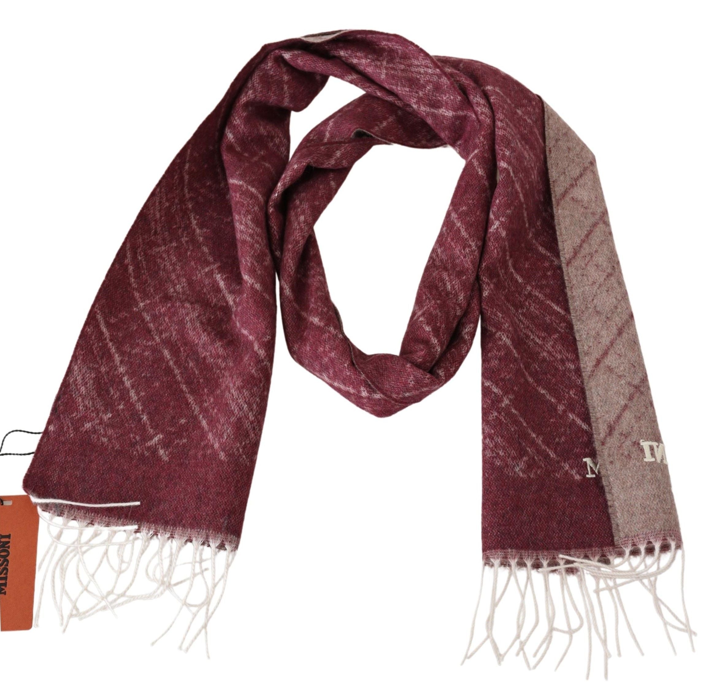 Missoni Maroon 100% кашмирен унисекс шал с ресни