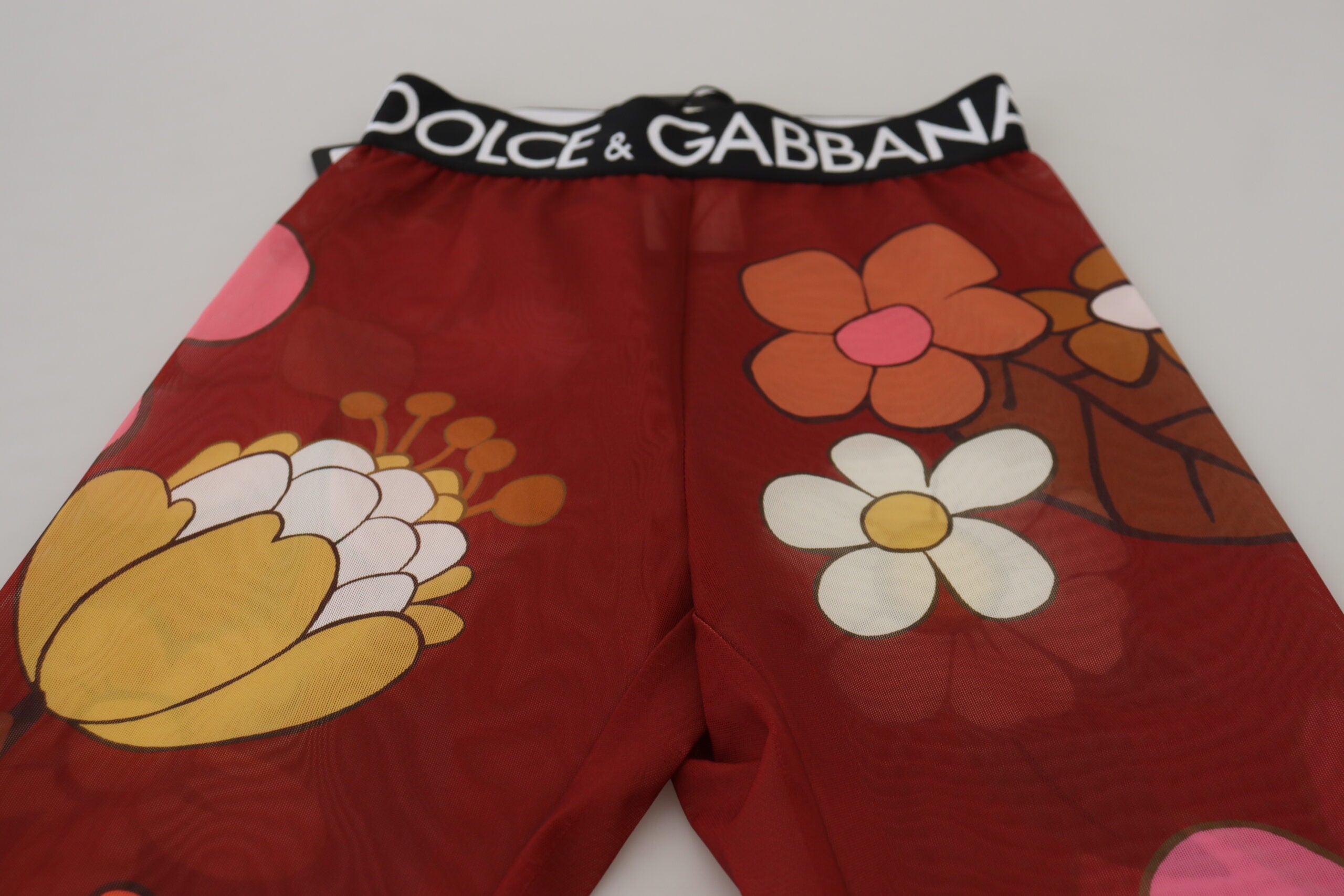 Dolce & Gabbana Червен флорален клин Панталон с еластична талия