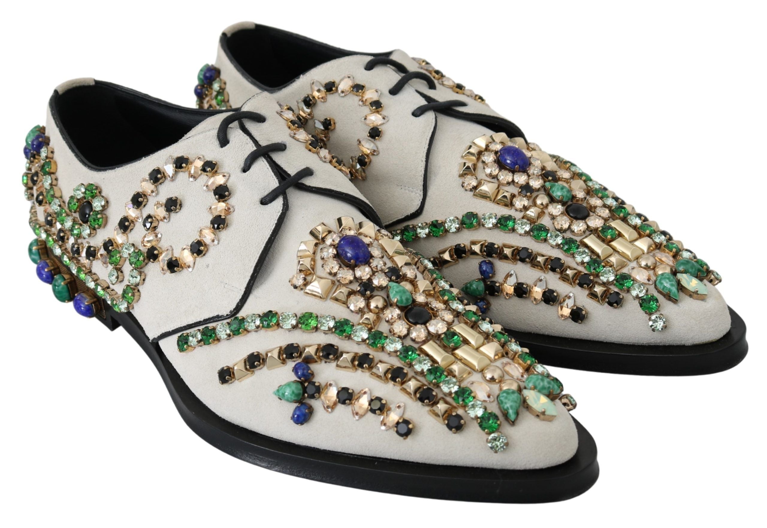 Dolce & Gabbana бяла велурена кристална рокля Broque обувки