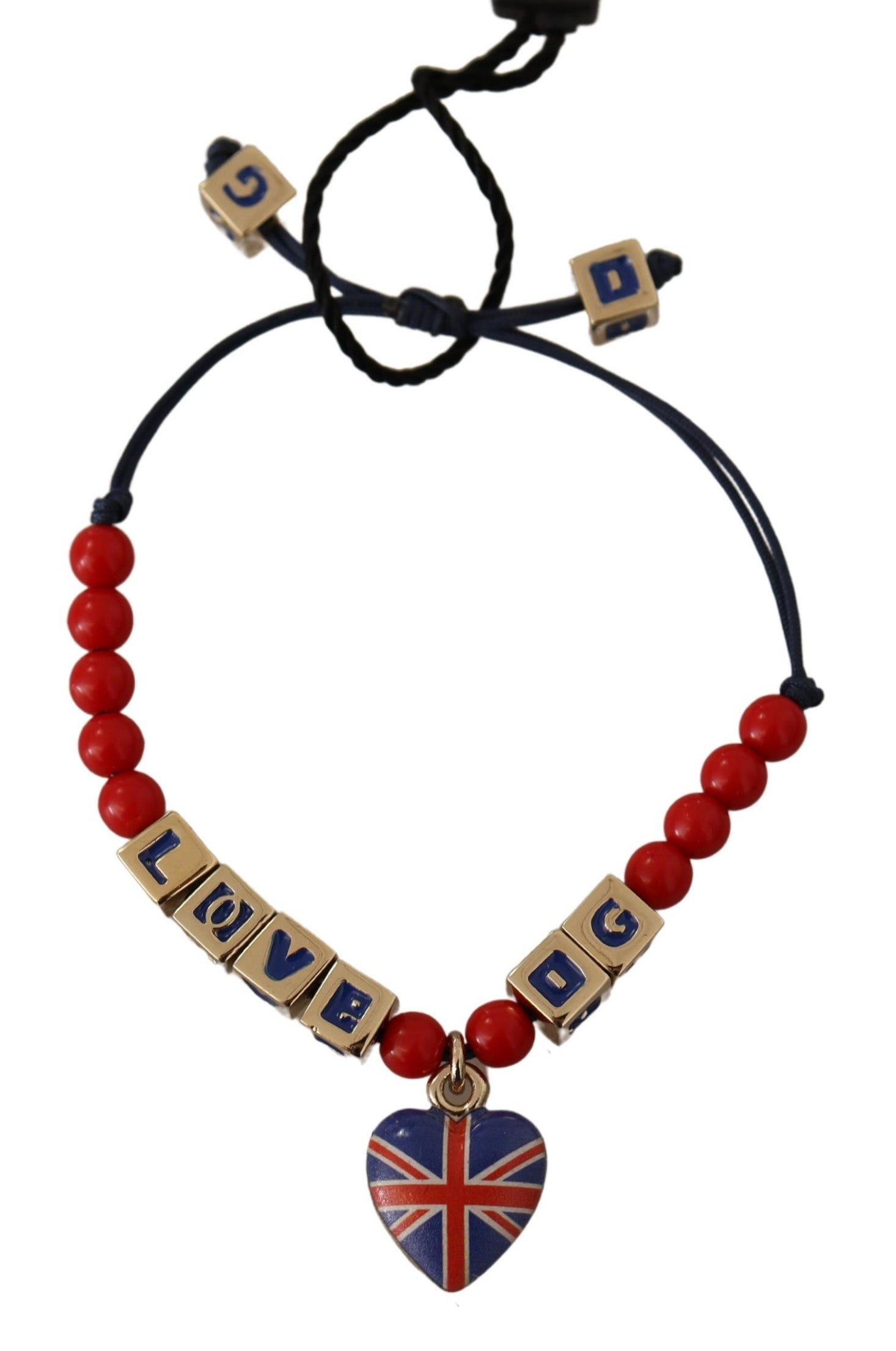 Dolce & Gabbana Elegant Blue, Red Glass & Zama Bracelet