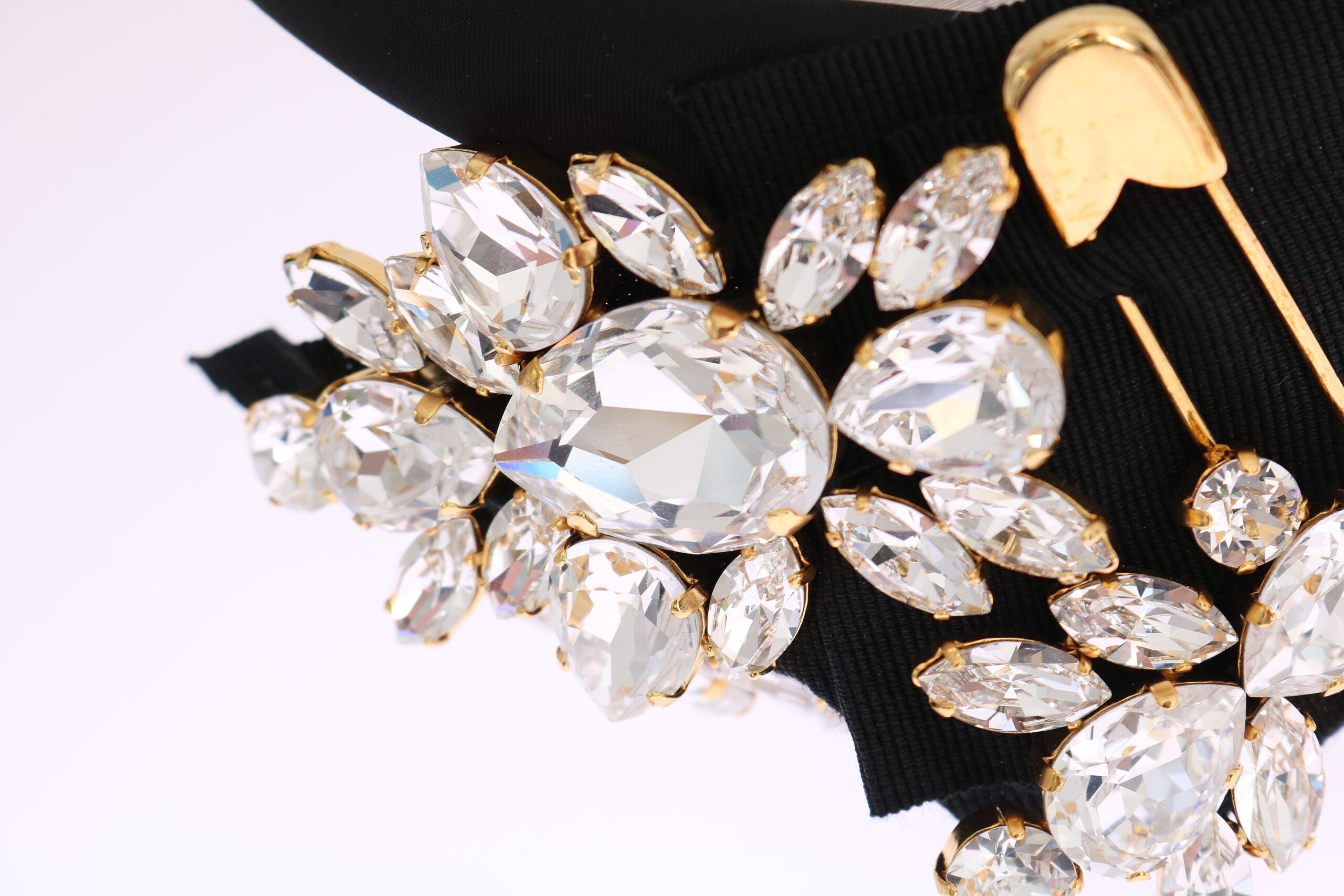 Dolce & Gabbana Elegant Black Crystal Headband Diadem