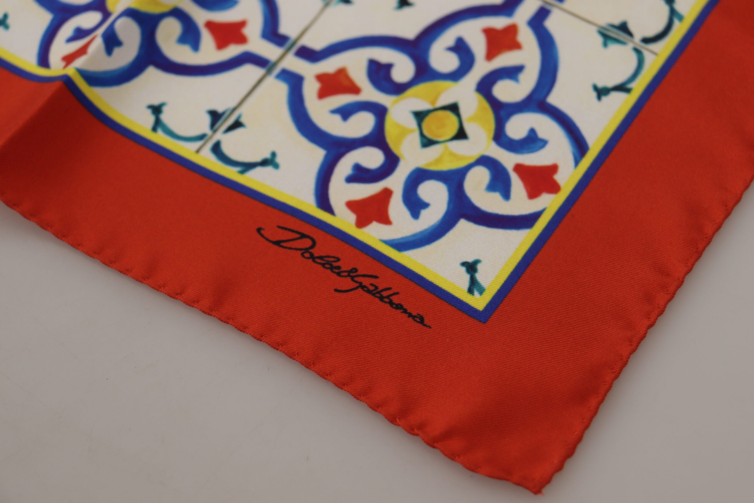 Dolce & Gabbana Men's Majolica Silk Square Scarf Wrap