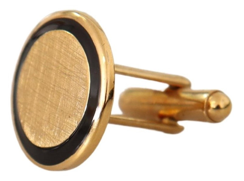 Dolce & Gabbana Elegant Gold-Plated Round Cufflinks