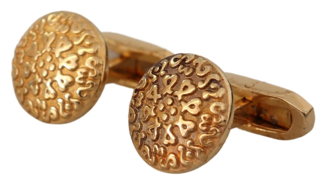 Dolce & Gabbana Elegant Gold Plated Brass Men's Cufflinks