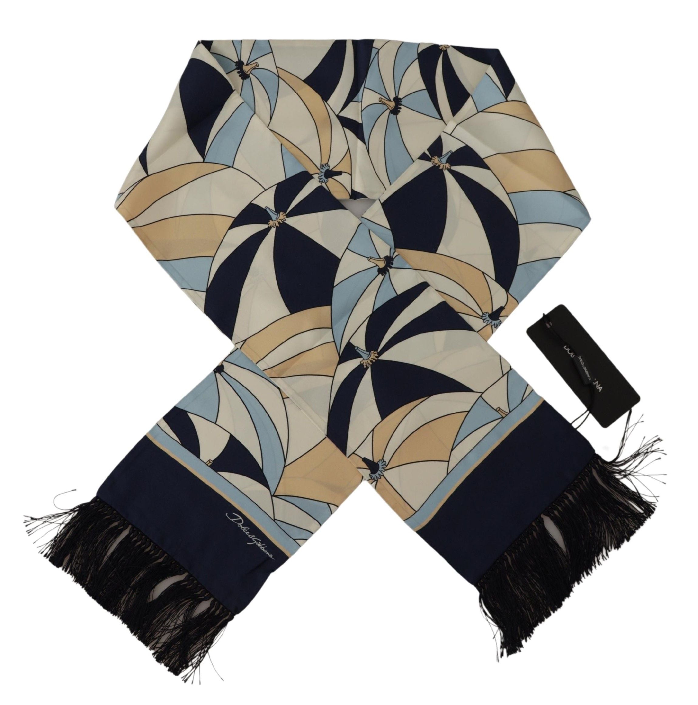 Dolce & Gabbana Многоцветен шал с ресни с геометрични шарки DG Print Shal
