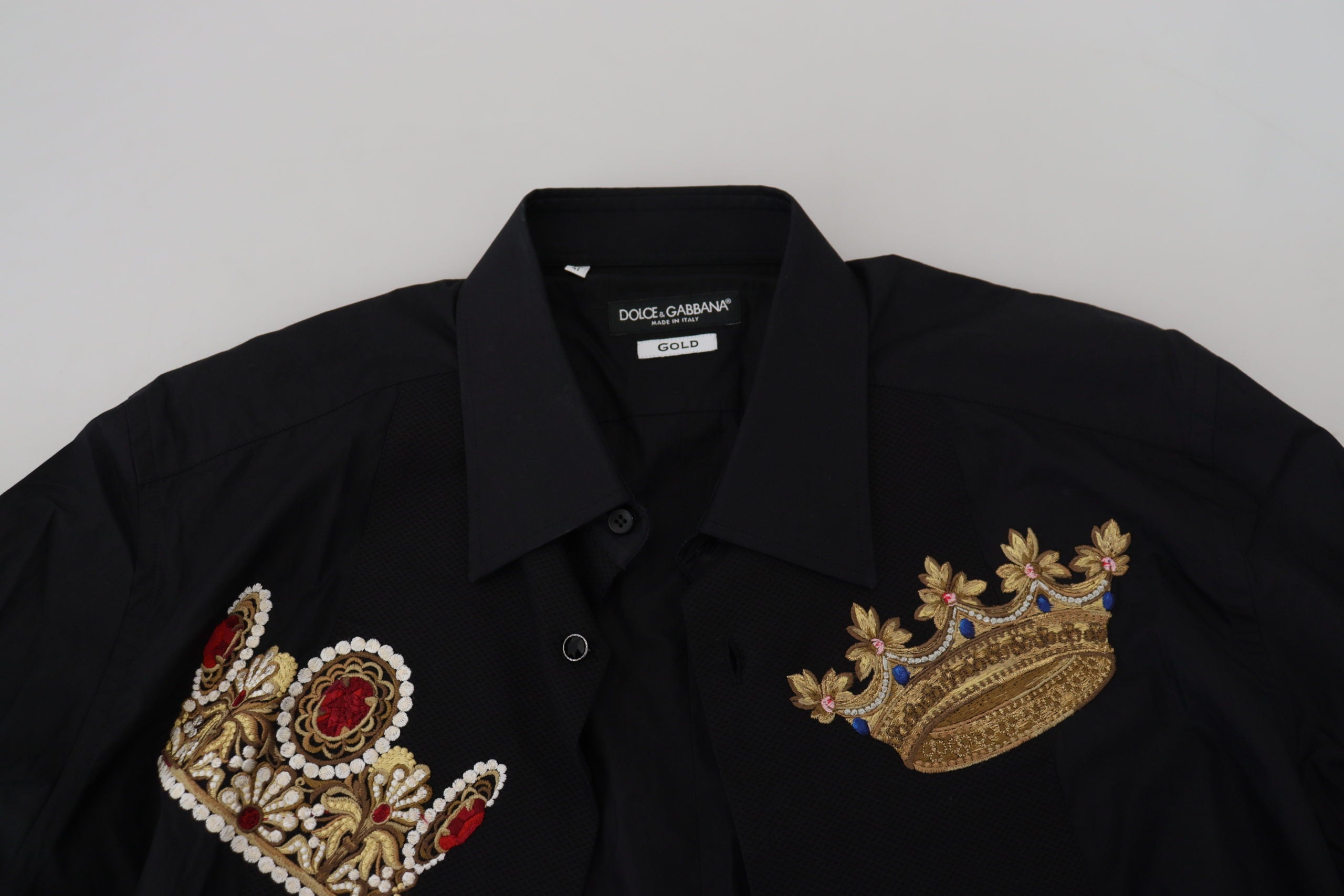 Официална риза Dolce & Gabbana Black Gold Crown Slim Fit Dress