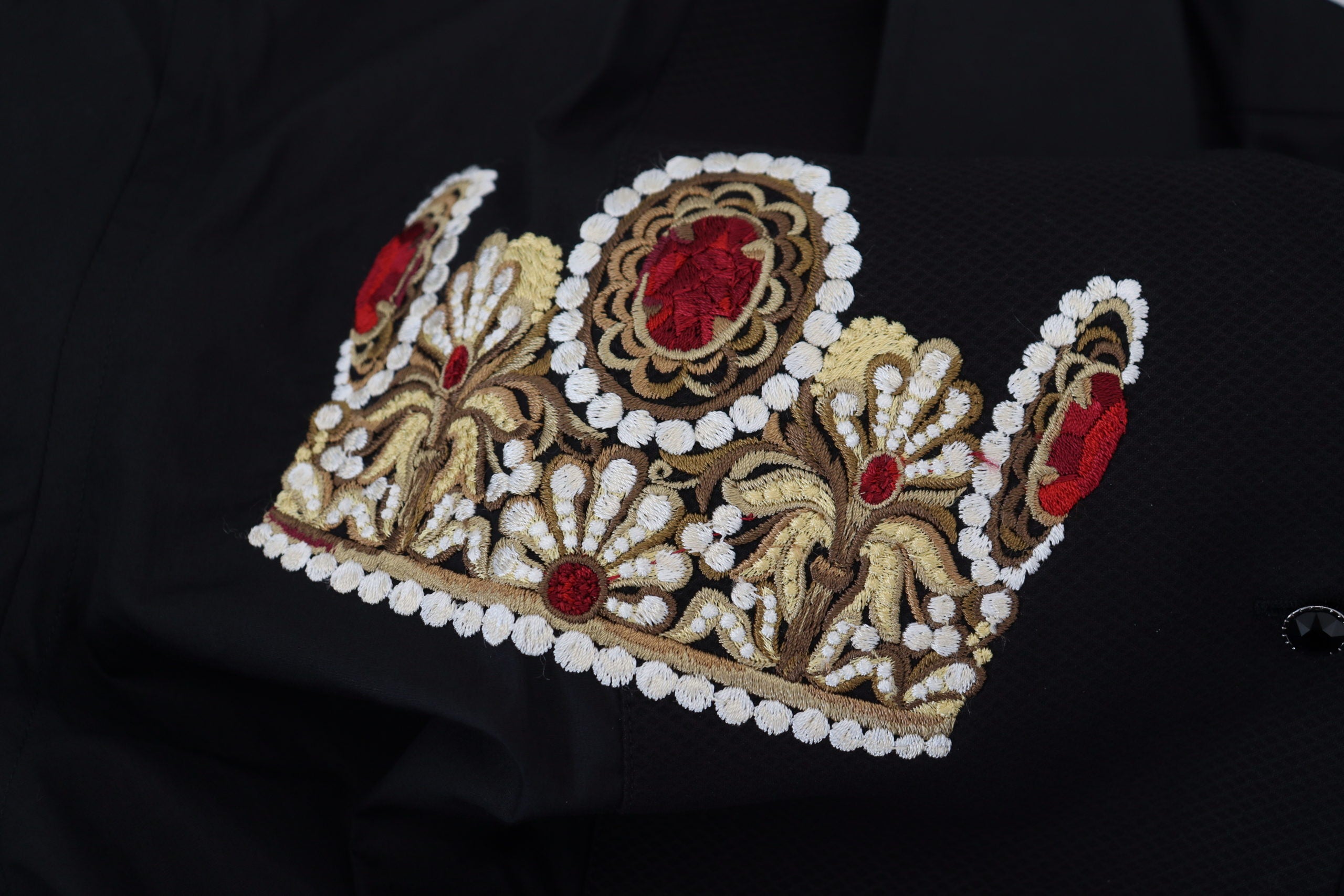 Официална риза Dolce & Gabbana Black Gold Crown Slim Fit Dress