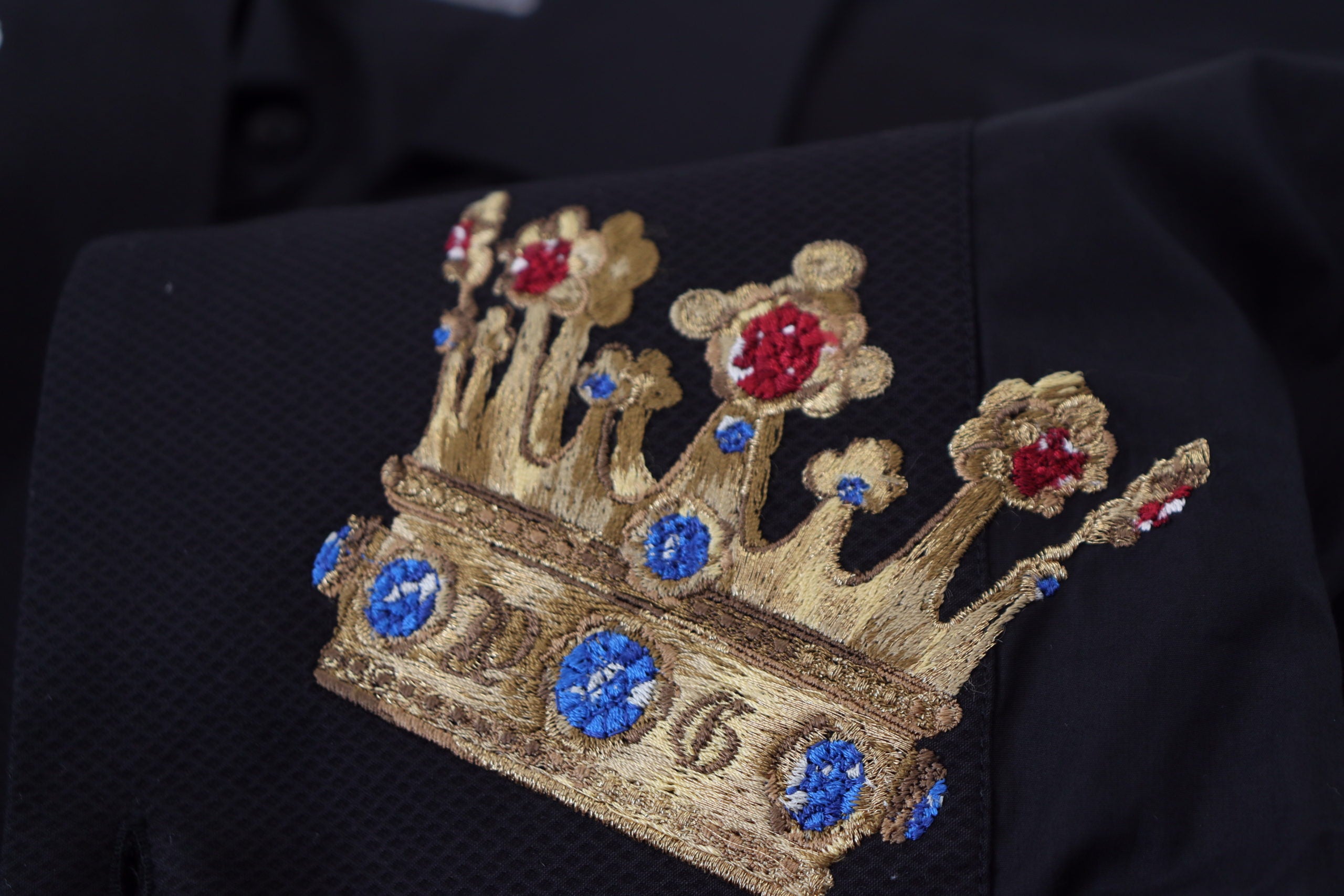 Официална риза Dolce & Gabbana Black Gold Crown Slim Fit Dress