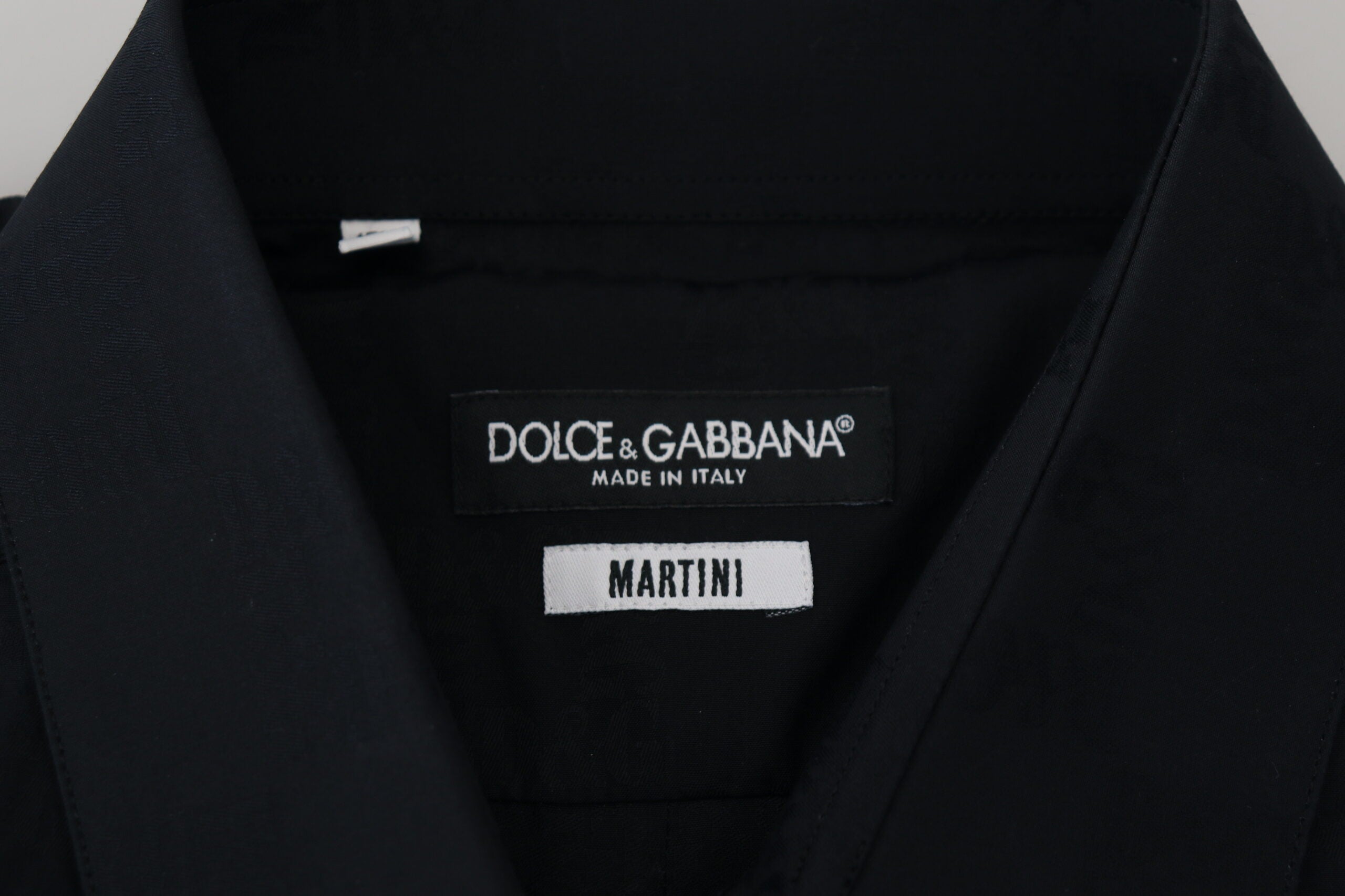 Dolce & Gabbana Черна памучна рокля Официална риза MARTINI