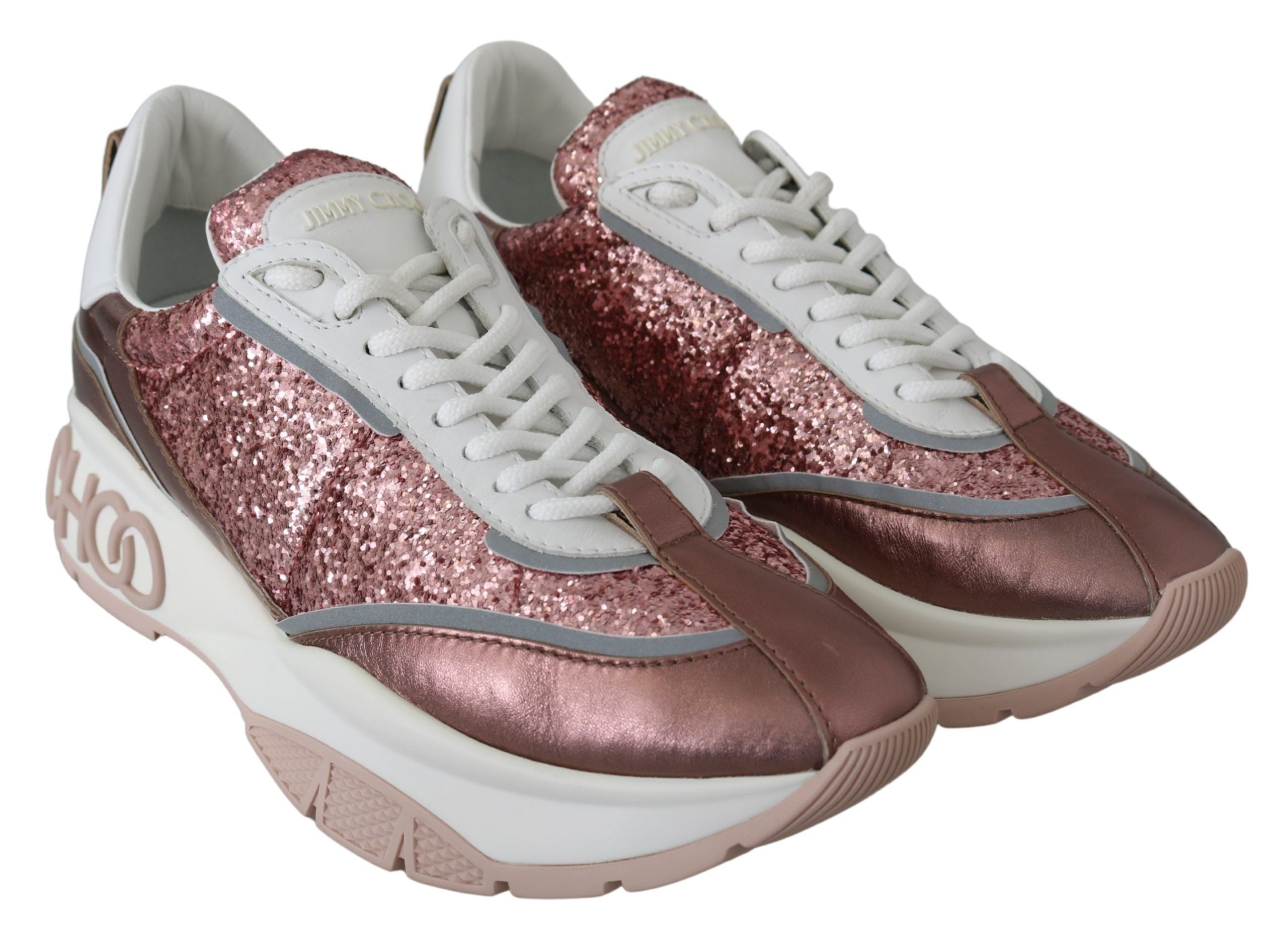 Jimmy Choo розови кожени маратонки Raine Candyfloss