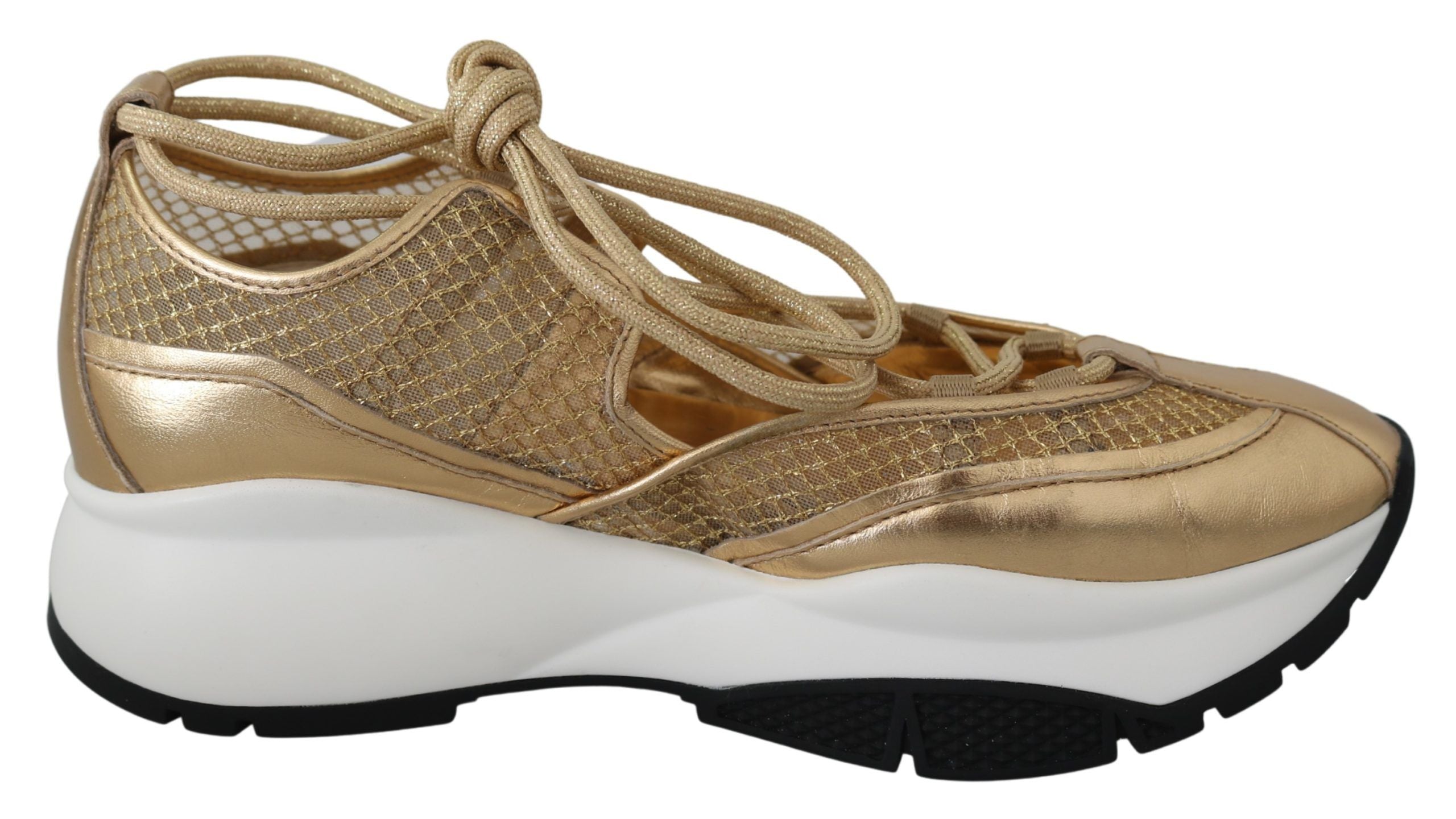 Jimmy Choo златни мрежести кожени маратонки Michigan