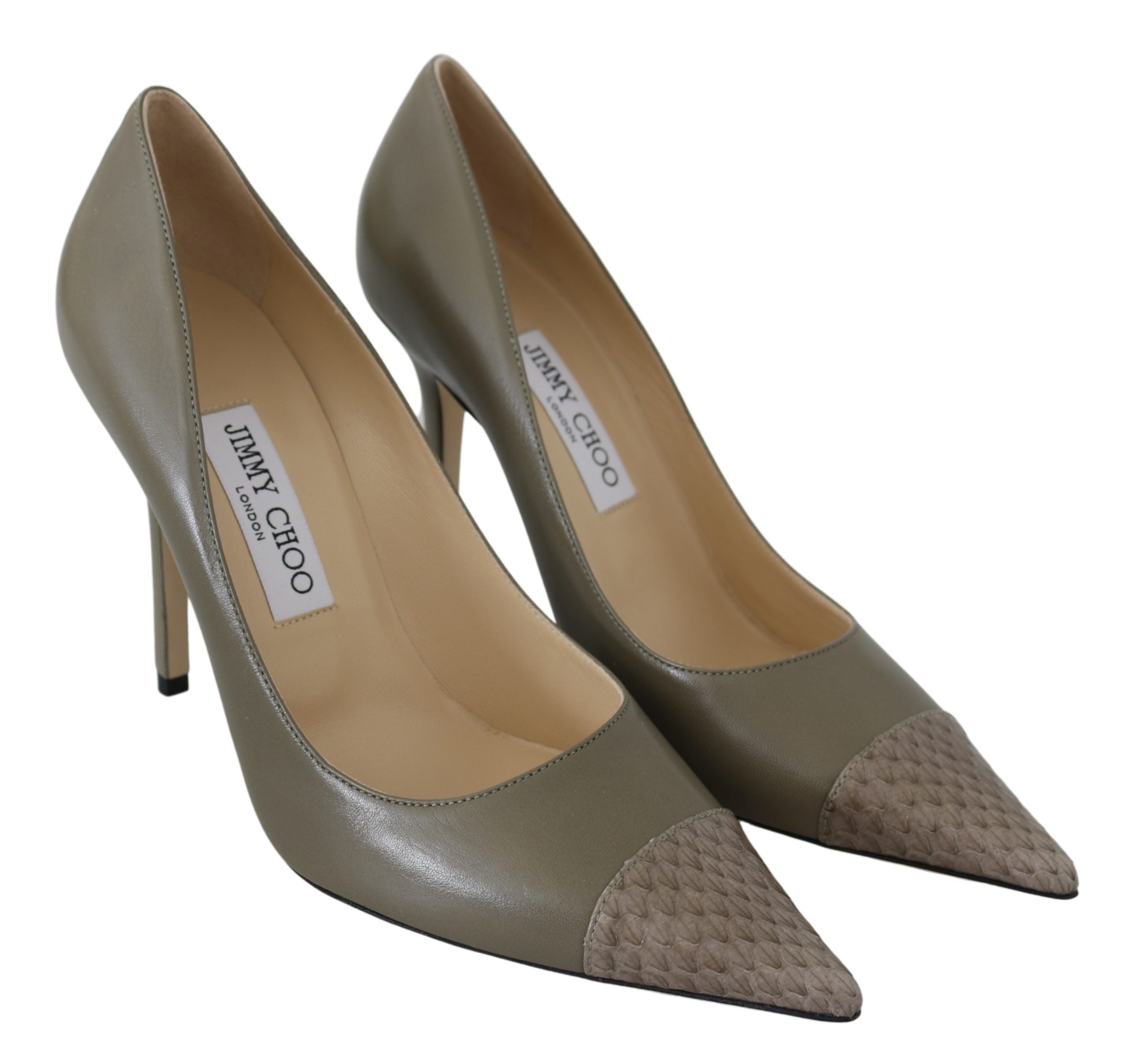 Jimmy Choo Pebble Зелени кожени обувки Amika