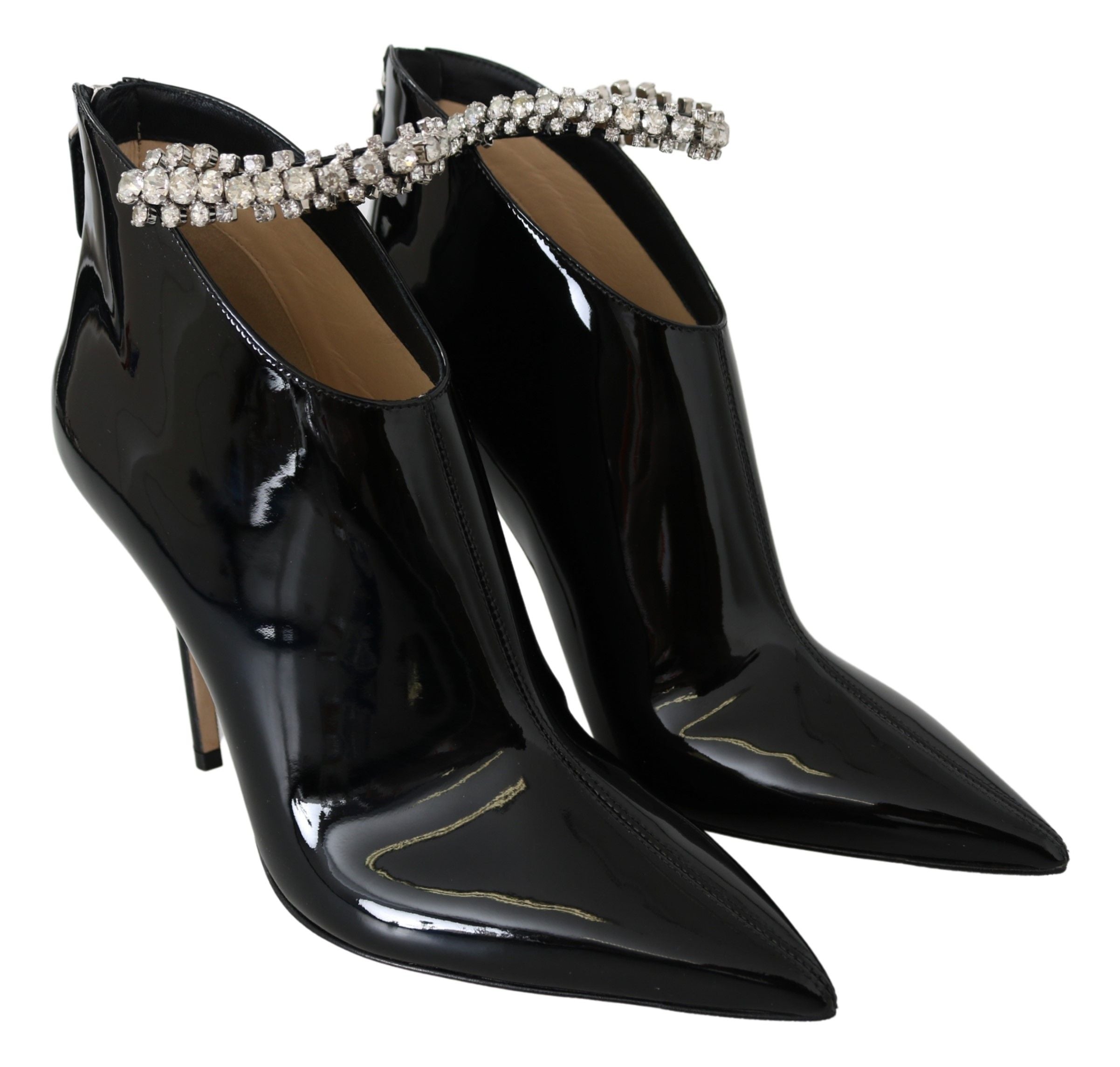 Jimmy Choo Черни кожени обувки Blaize 100 Pat Boots
