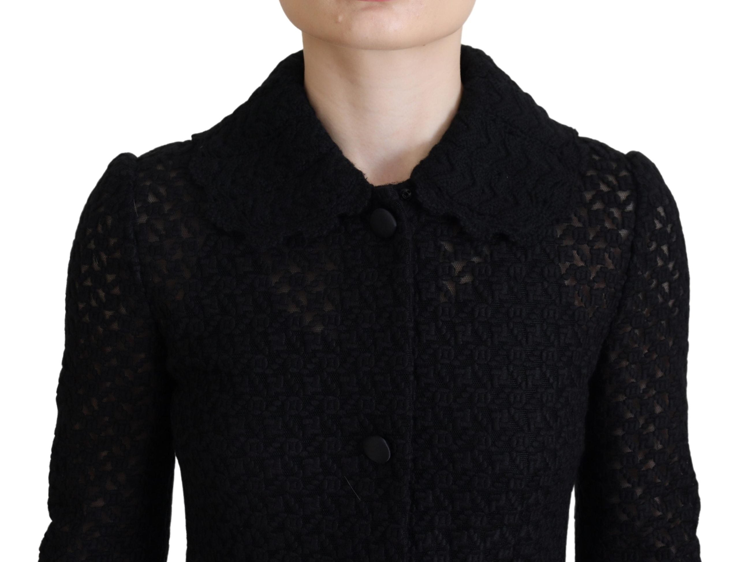 Черно памучно яке с копчета Dolce & Gabbana