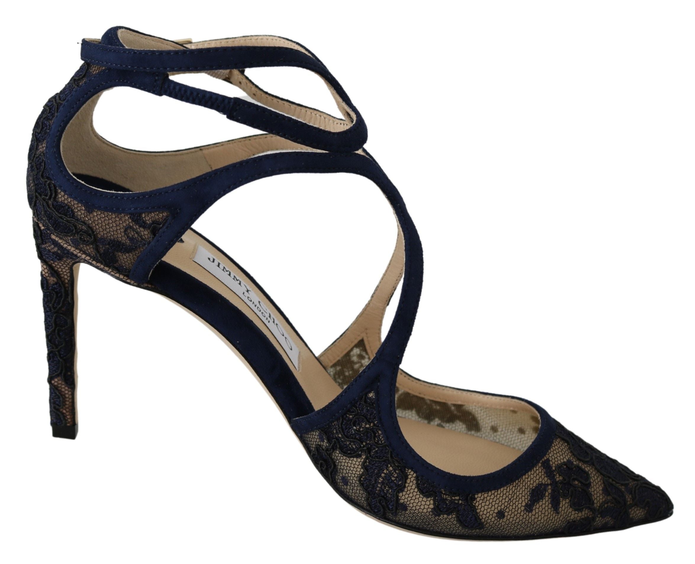 Jimmy Choo Navy Blue Lancer 85 Сандали Помпи