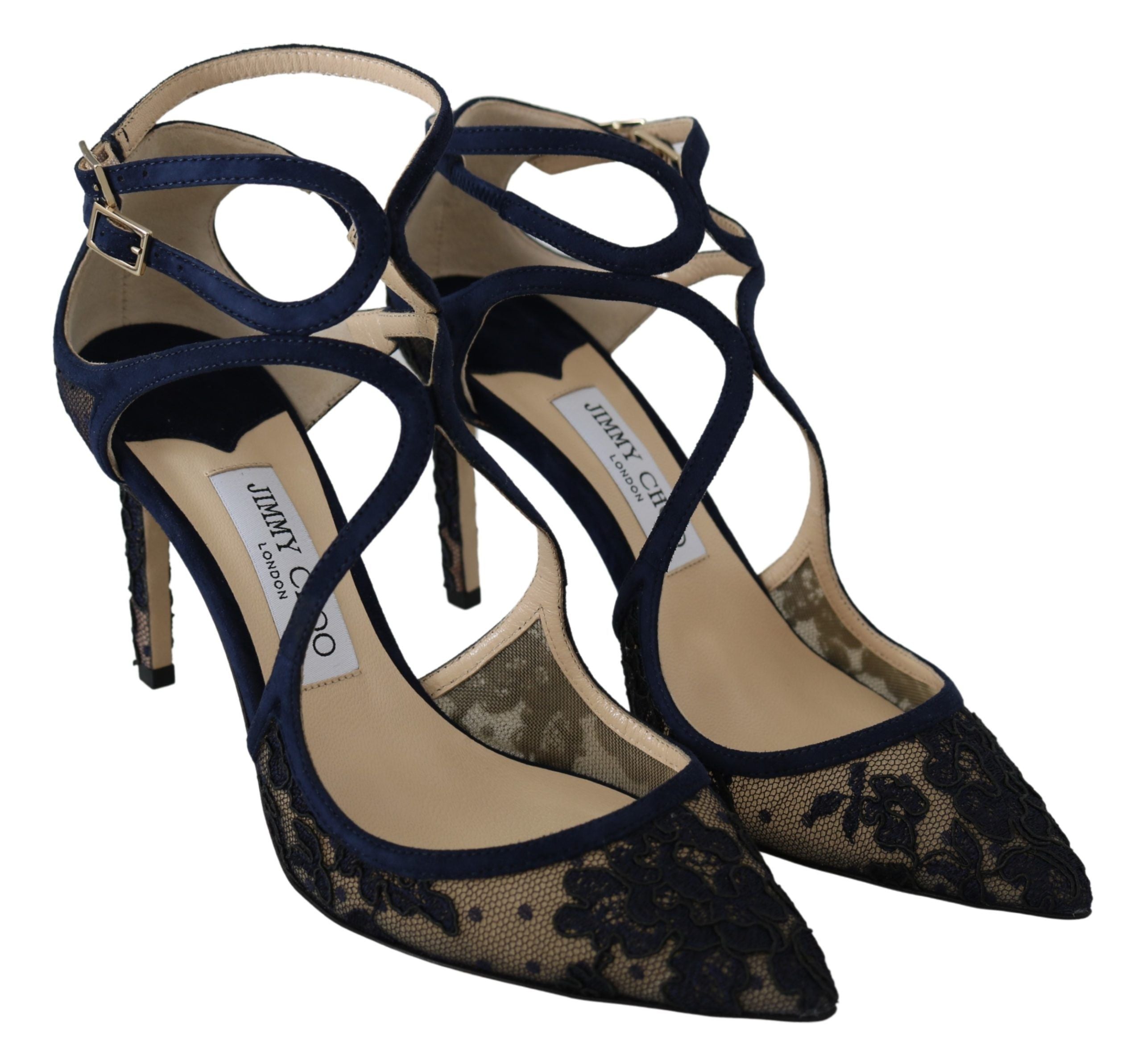 Jimmy Choo Navy Blue Lancer 85 Сандали Помпи