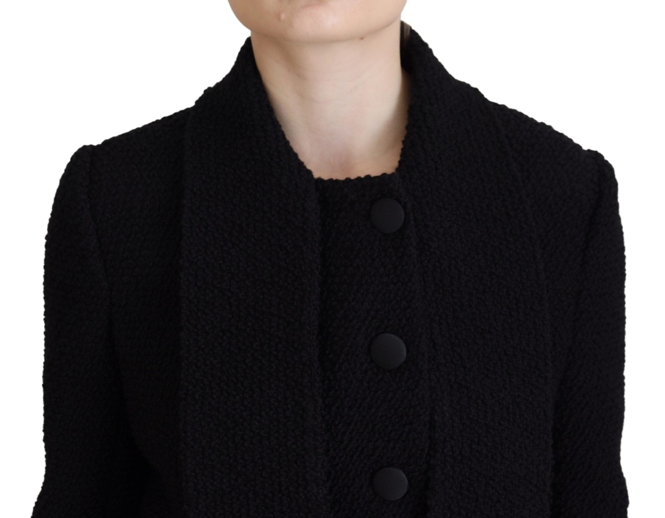 Dolce & Gabbana Черно вълнено палто Блейзър Яке