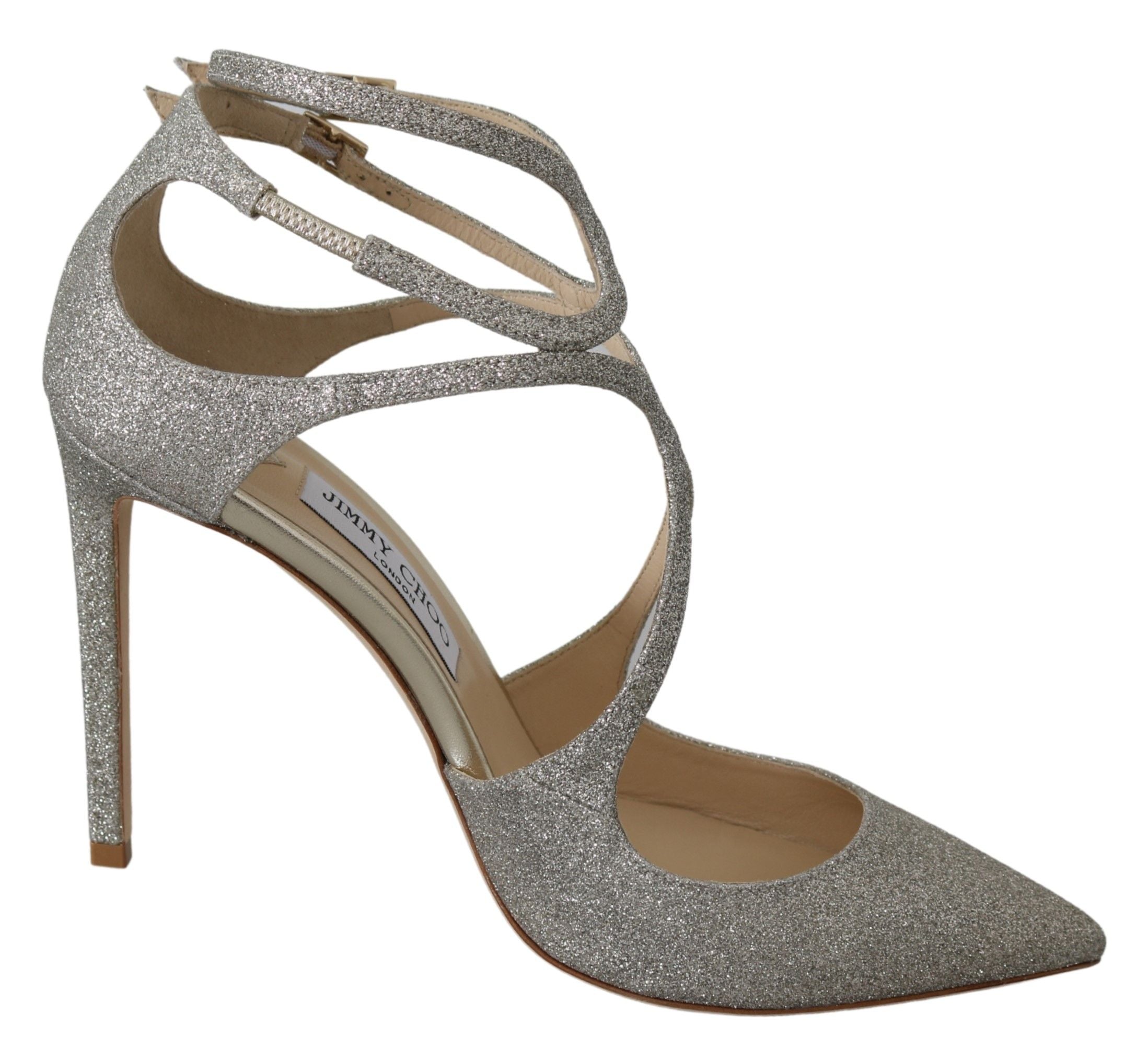 Обувки Jimmy Choo Platinum Ice Leather Lancer 100 Pumps