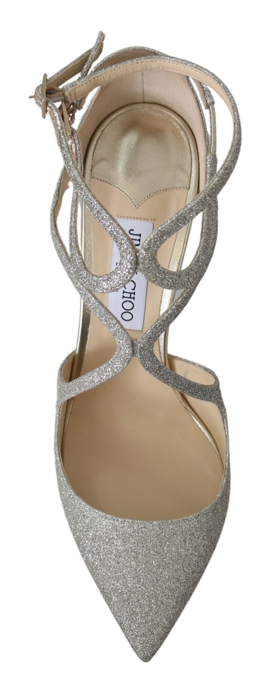 Обувки Jimmy Choo Platinum Ice Leather Lancer 100 Pumps