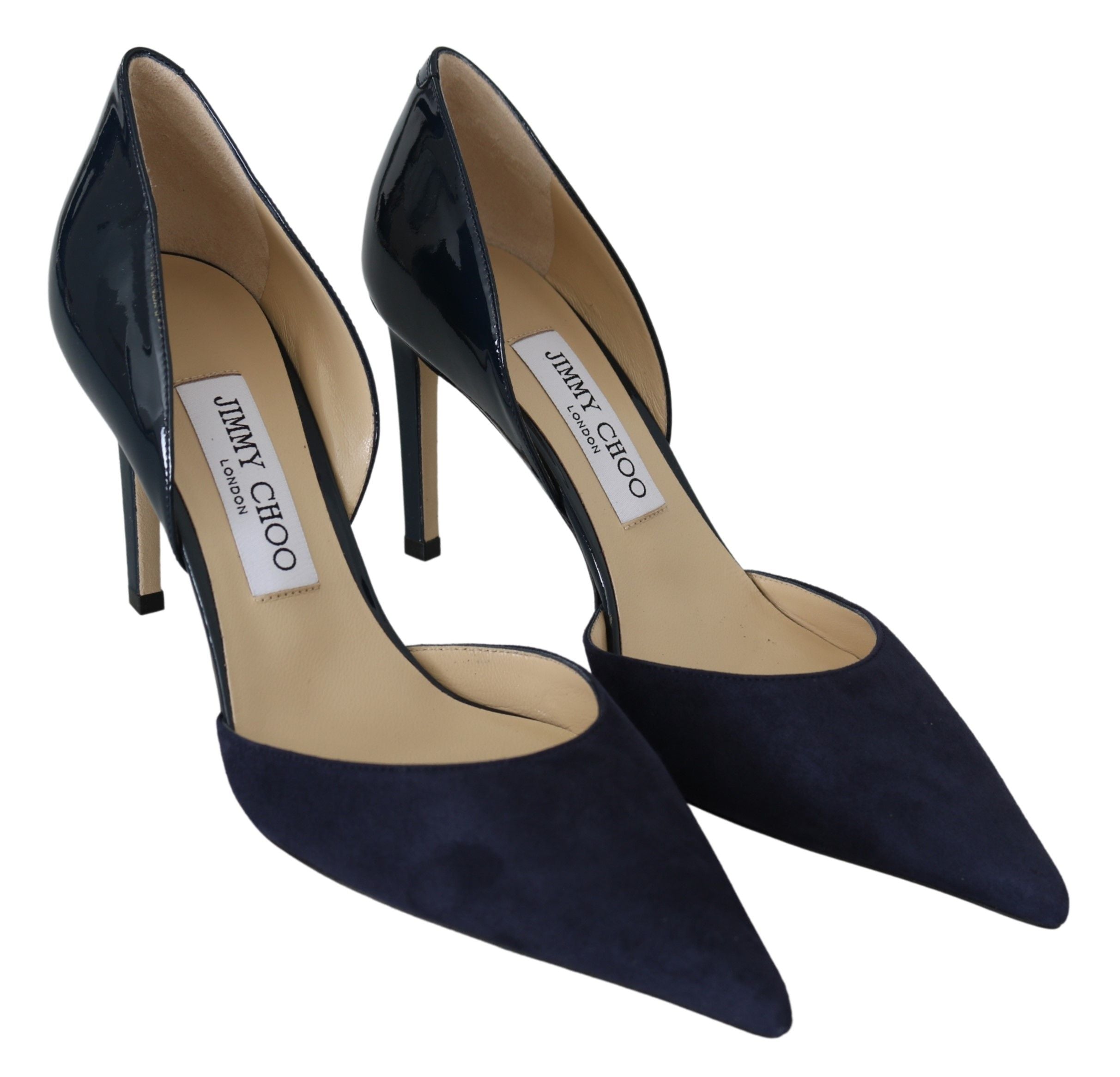 Jimmy Choo тъмносини кожени обувки тип помпи Darylin 85