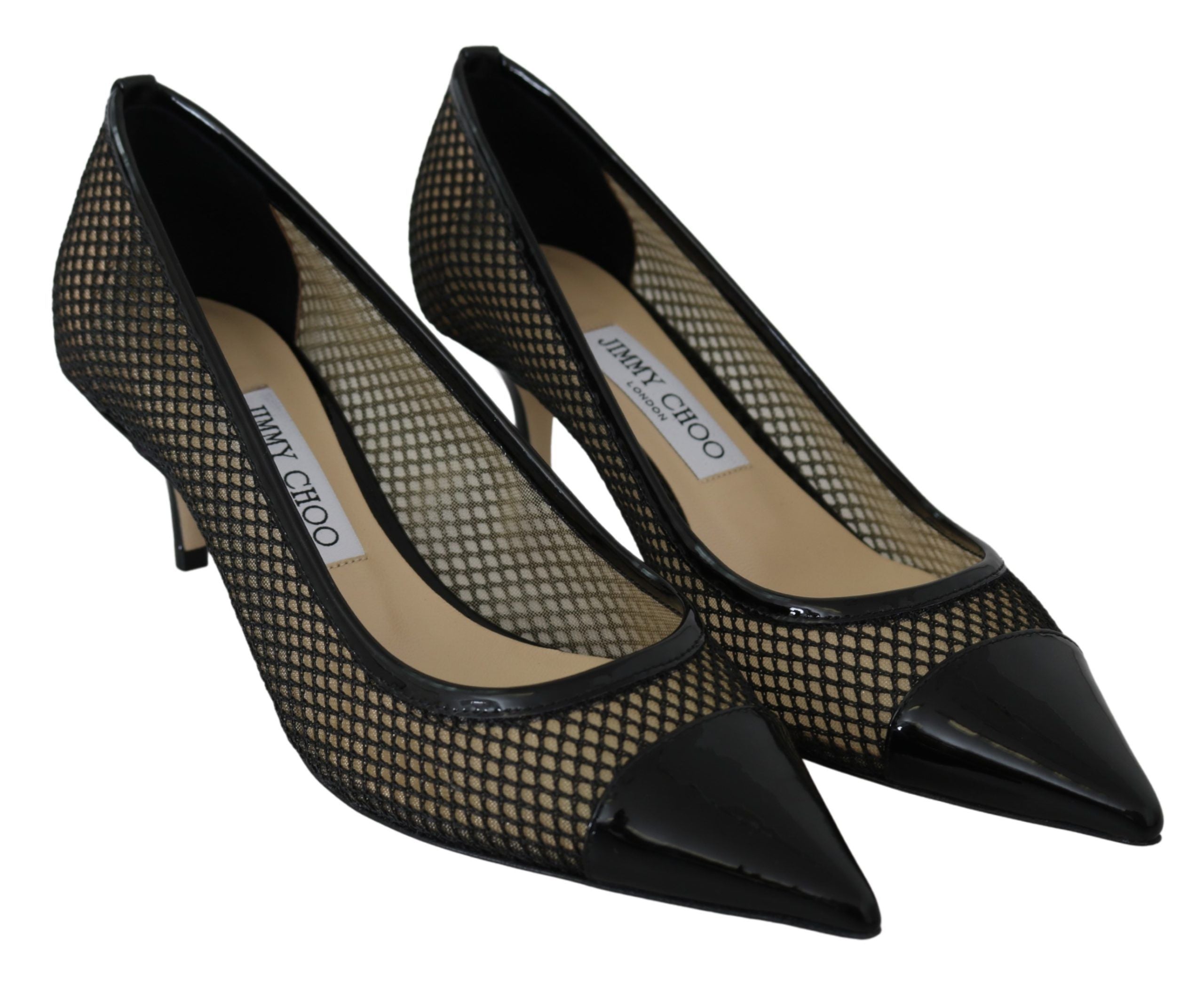 Jimmy Choo черни мрежести и кожени обувки Amika 50