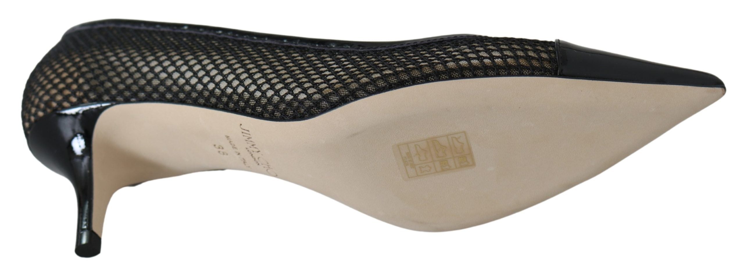 Jimmy Choo черни мрежести и кожени обувки Amika 50