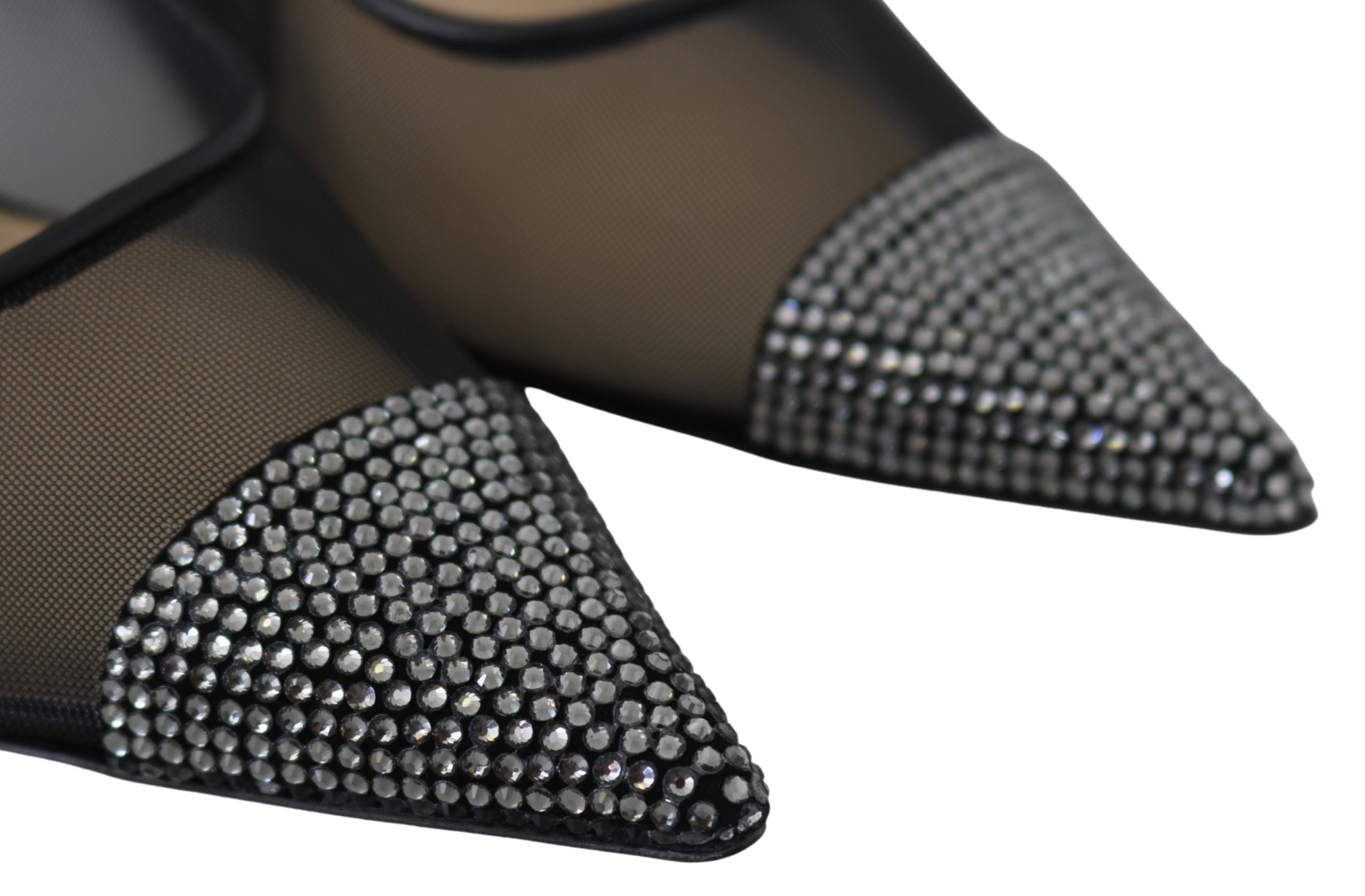 Черни мрежести обувки Jimmy Choo Amika 85 Diamond Pumps