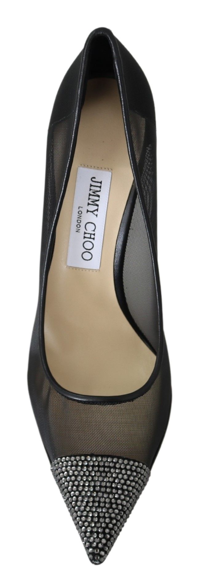 Черни мрежести обувки Jimmy Choo Amika 85 Diamond Pumps